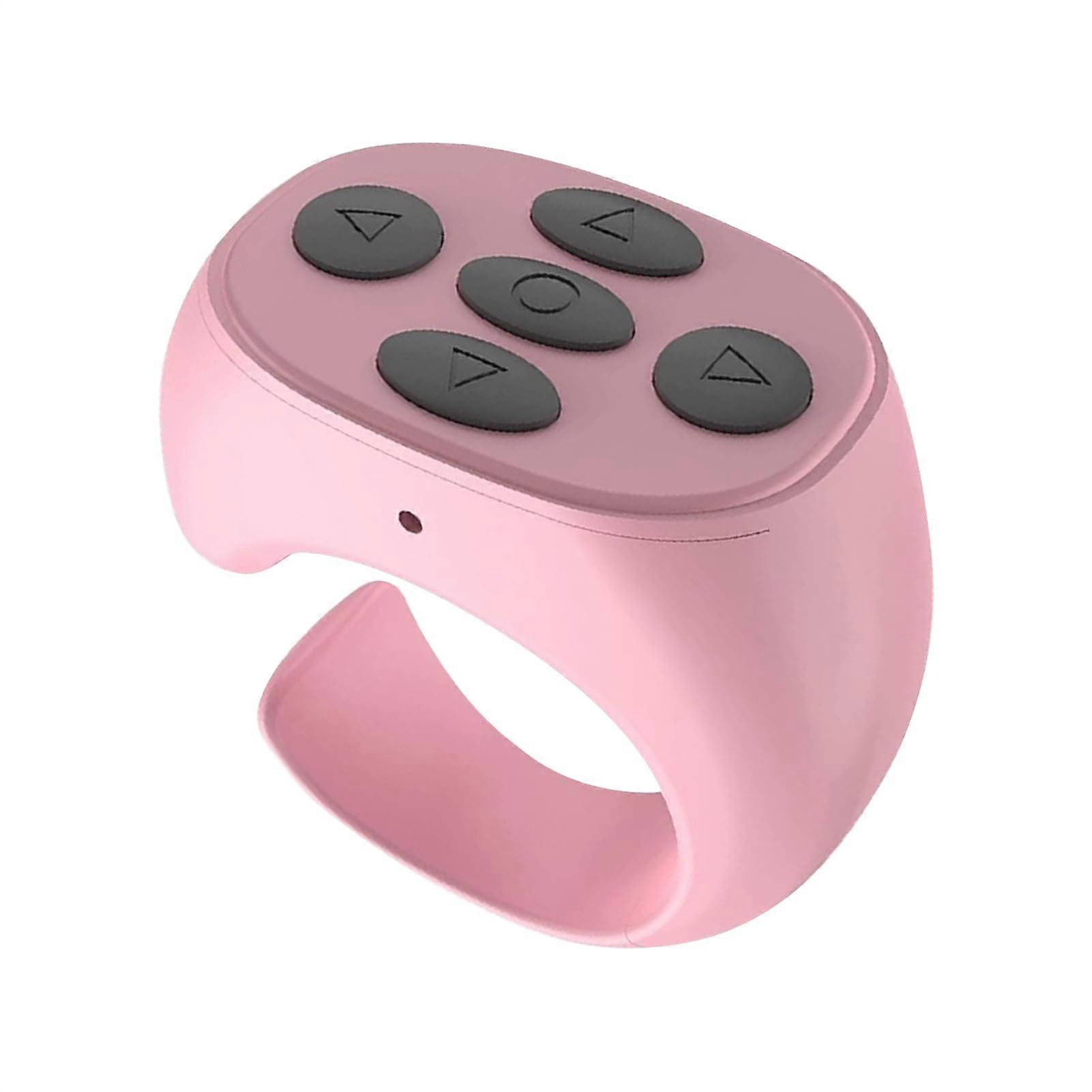 Mobile Phone Remote Control Fingertip Controller, Rechargeable Camera Remote, Scroll Ring for Phones and Tablets, Pink