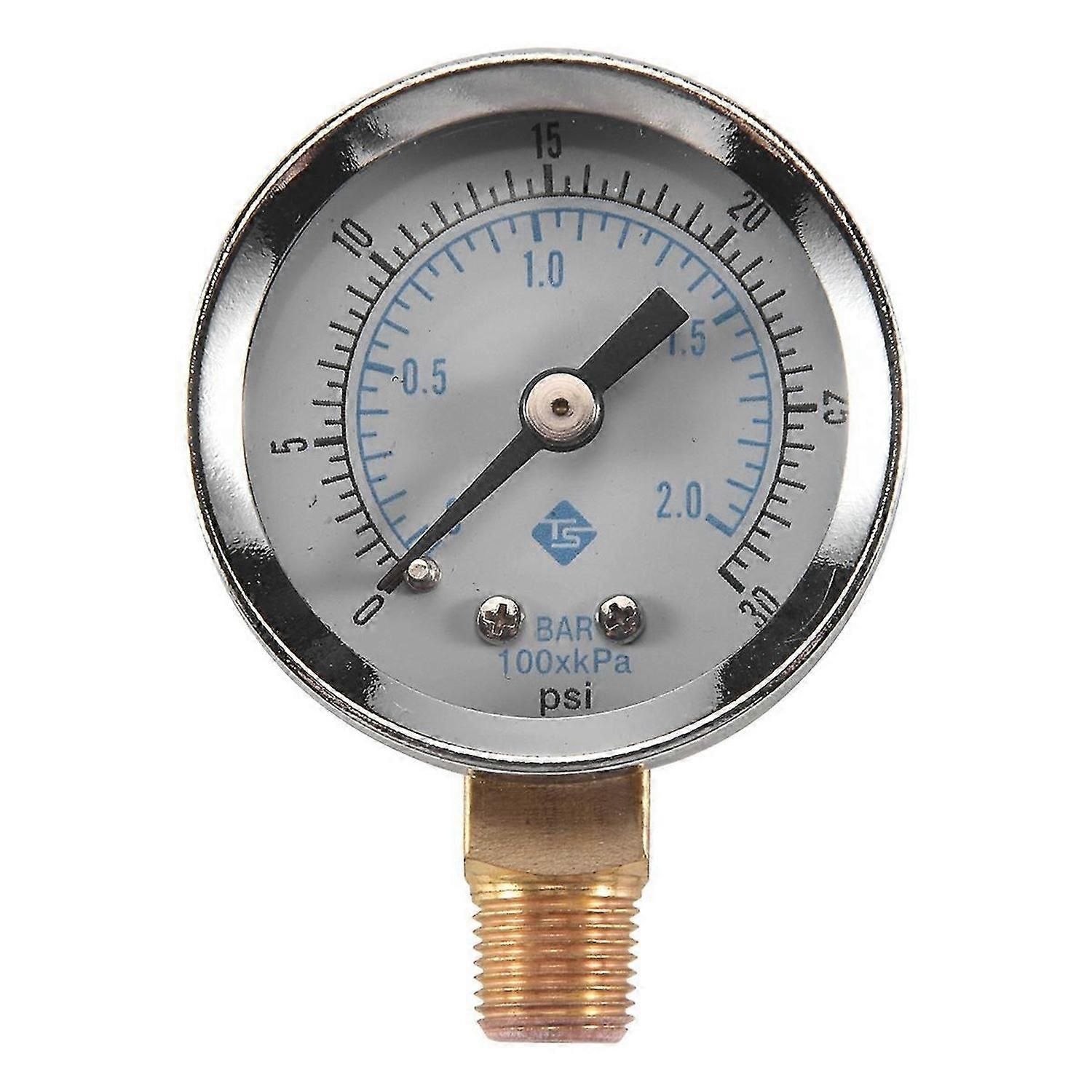 Manometer - 0 - 30 psi 0 - 2 bar Mini-Messuhr, Kompressormessgeräte, hydraulisches Manometer, Gag