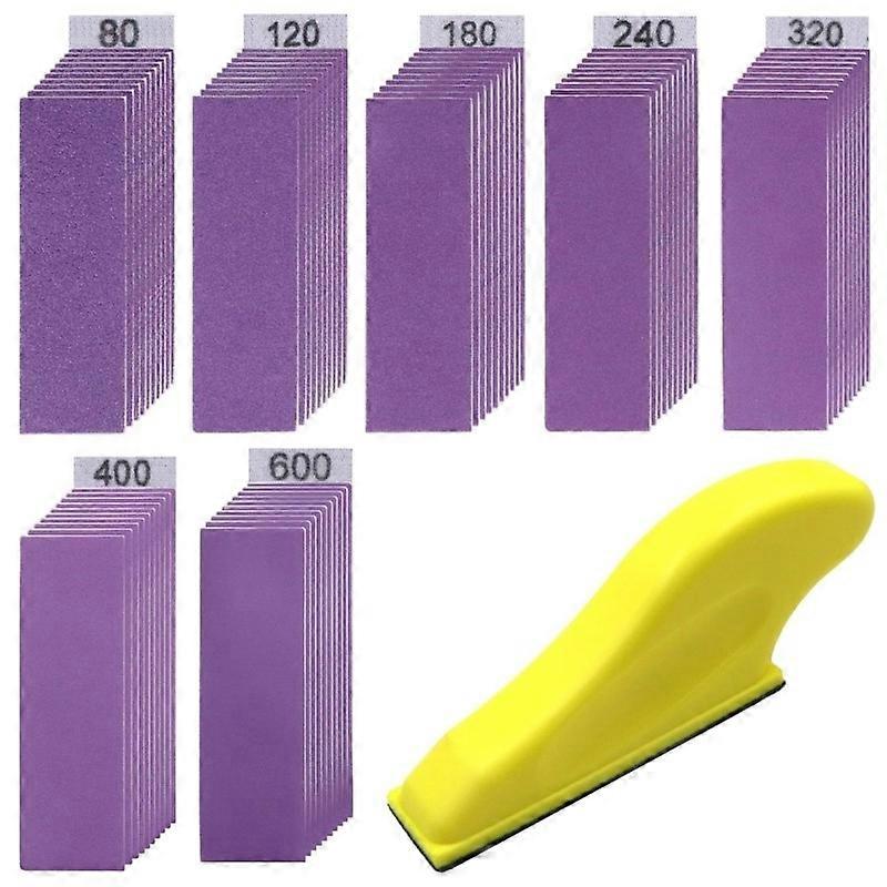 Purple Square Sandpaper Sheet Durability Grinding Block for DIY