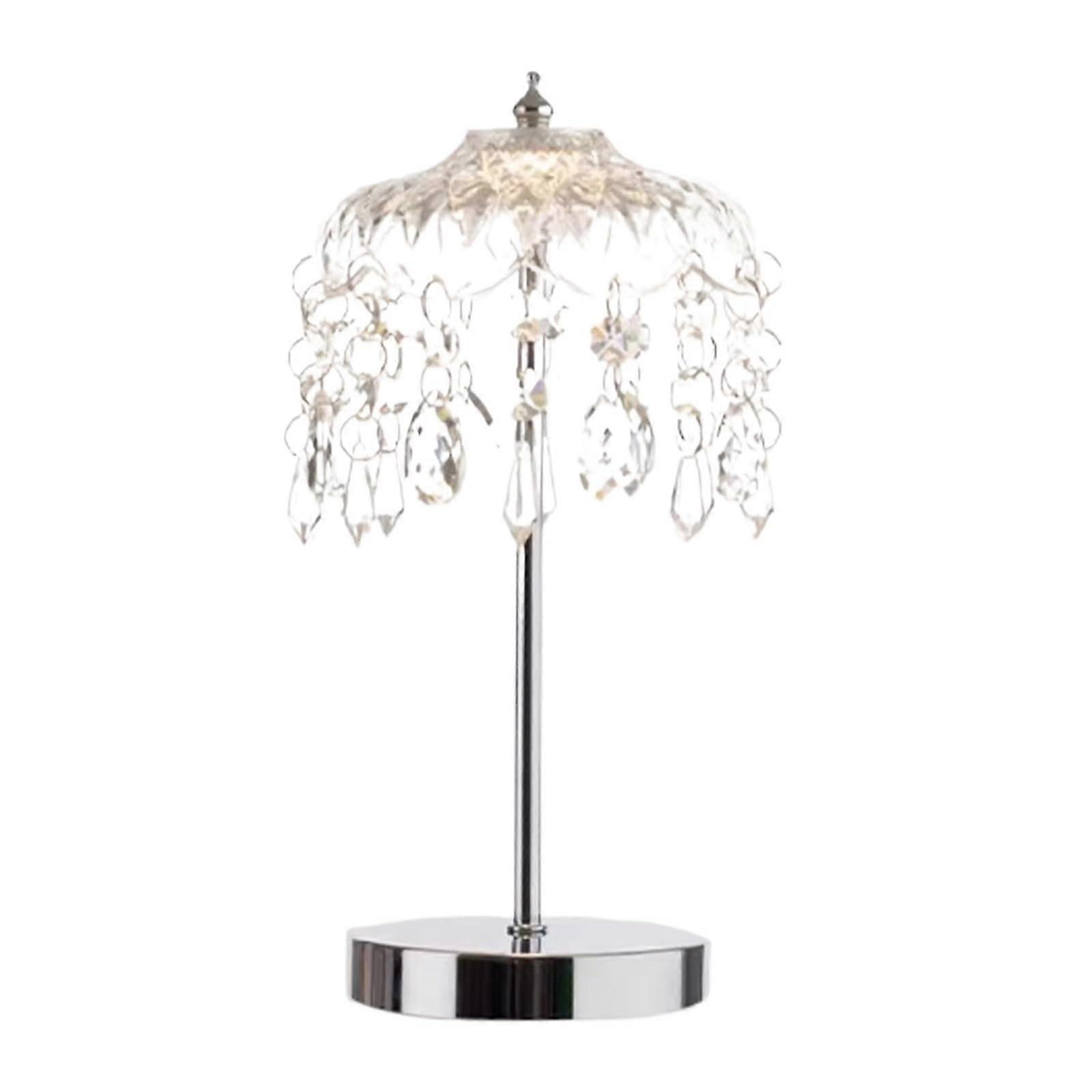 Table Lamp Crystal Desk Lamp Cream Finish For Bedroom Study Ambient Light Bedside