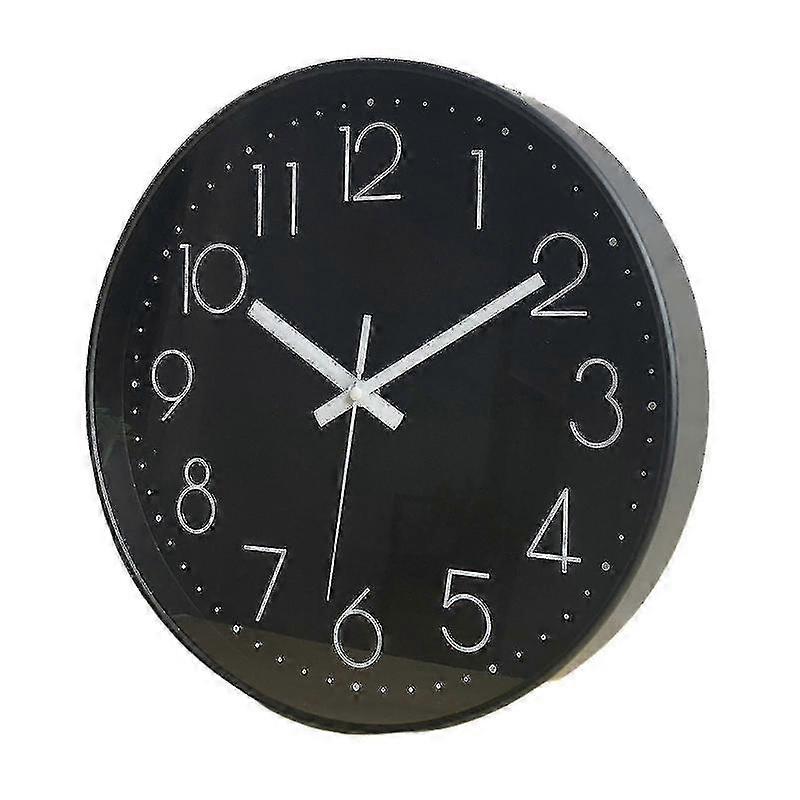 Silent Round Wall Clock with 3D Numbers Quartz Hanging Clock 10 Inch Design for Home Office Decor