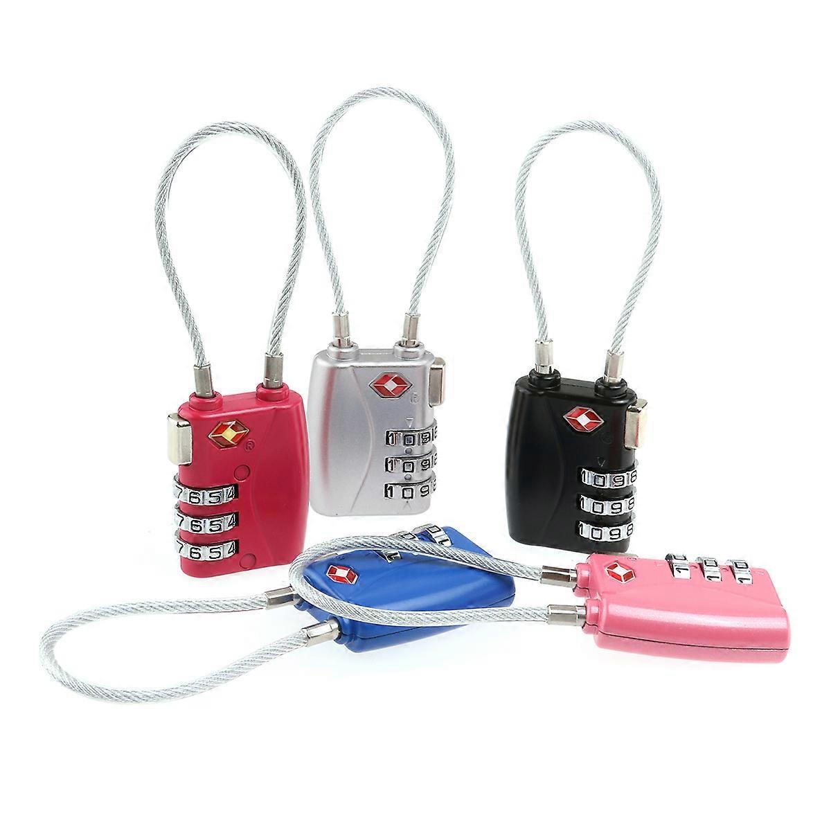 Pink Tsa Approved Password Lock Cable Luggage Lock with 3- Combination