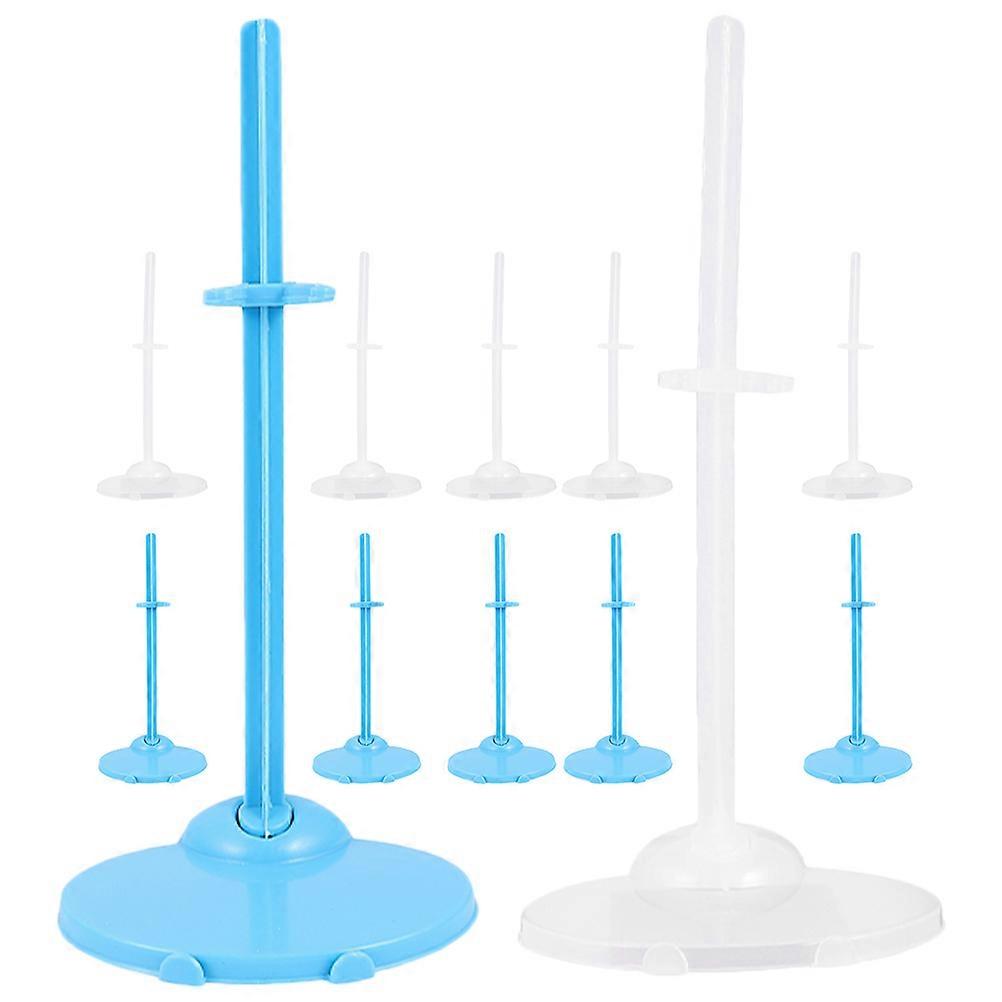 Doll Holder for Display with 12Pcs Plastic Stable Doll Stand Clips Assorted Color