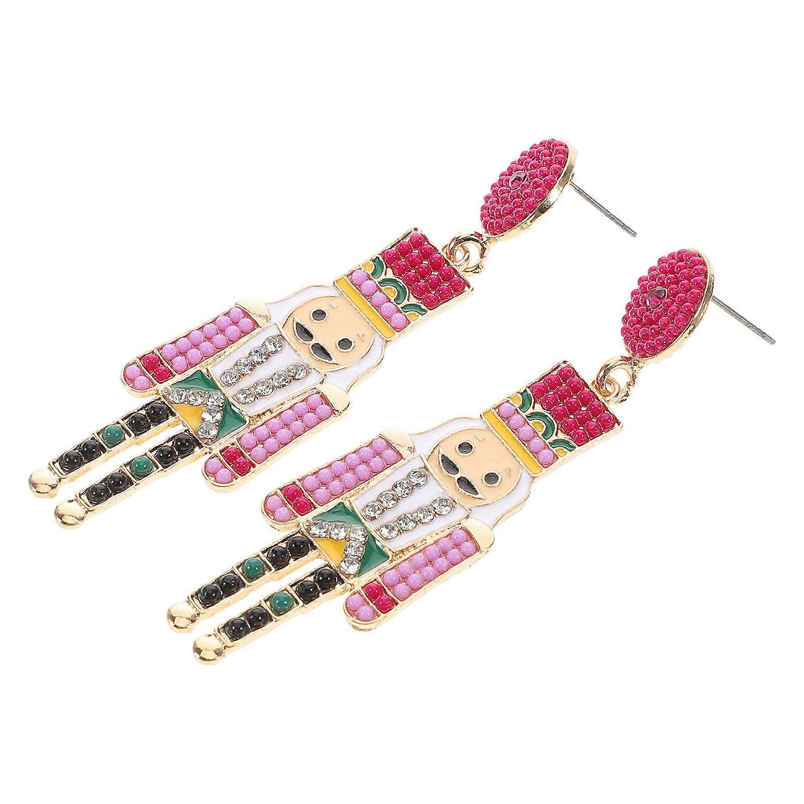 Multi Color Nutcracker Earrings 3Pairs Dangle Earrings for Women Fashion