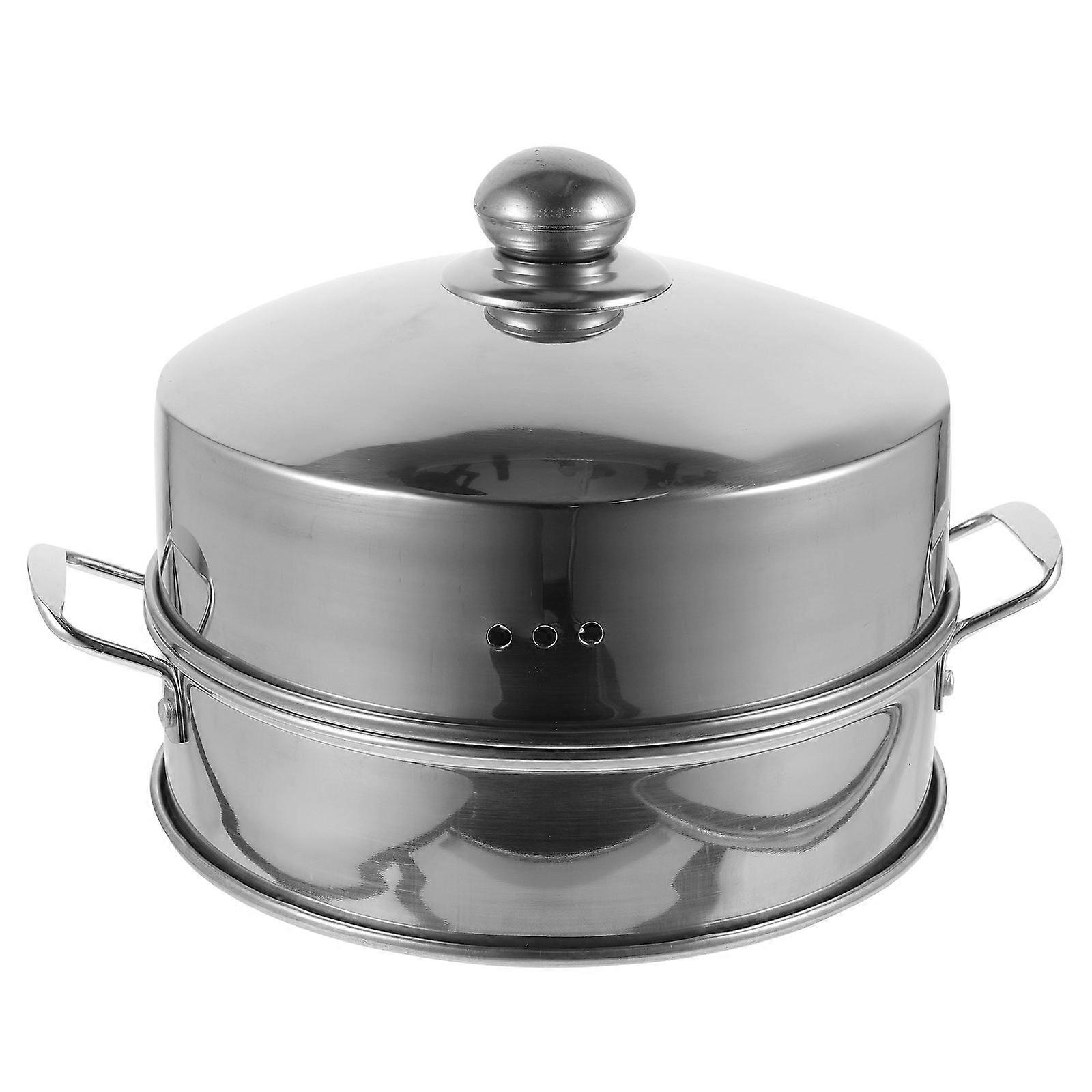 Reusable Aluminium Alloy Food Steamer for Storage Use 2Sets Silver
