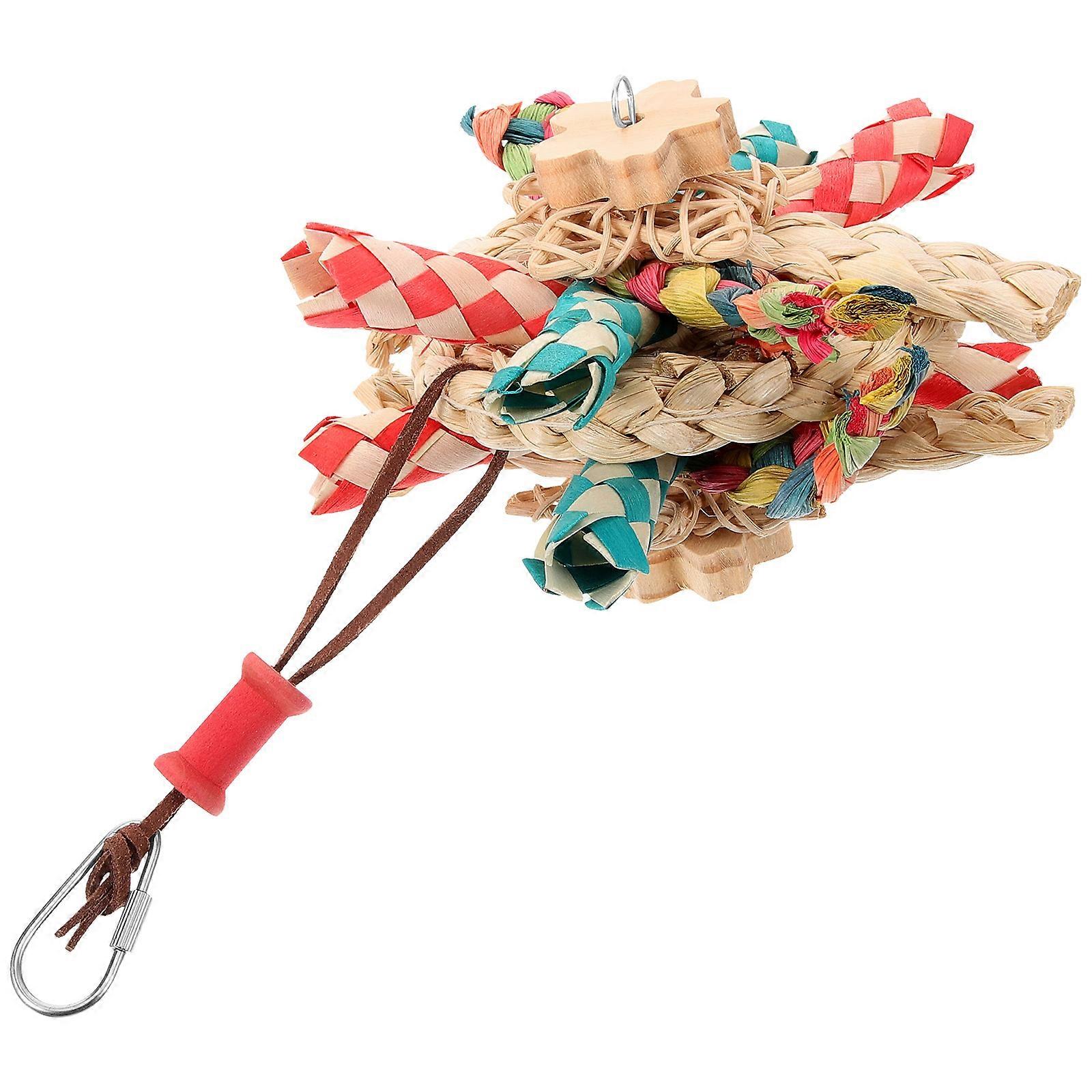 5Pcs Natural Bird Foraging Toy For Parrots Indoor Use Hanging Design Assorted Color Chewing