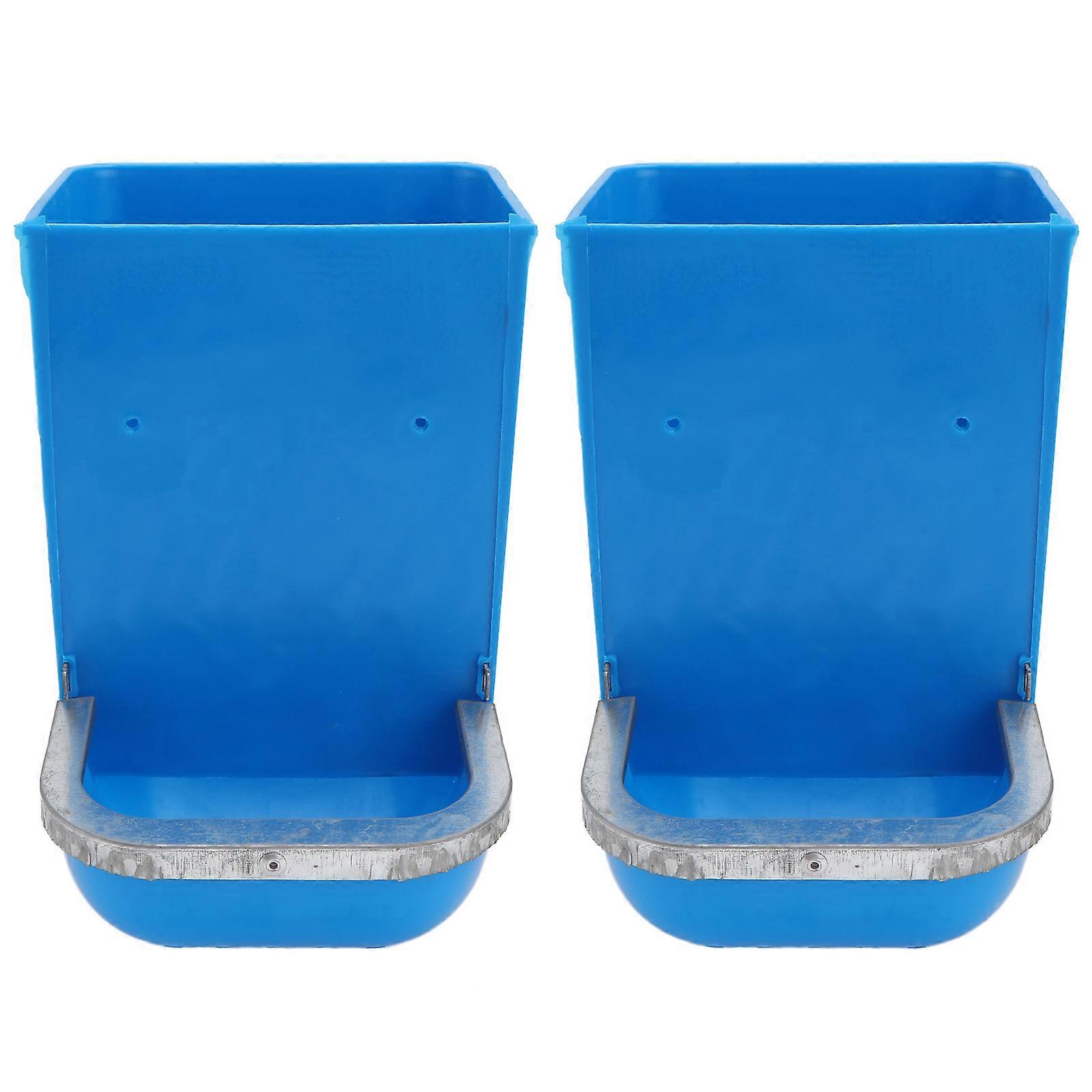 Large Capacity Feeder Rabbit Food Bowl for Poultry 6Pcs Blue Material