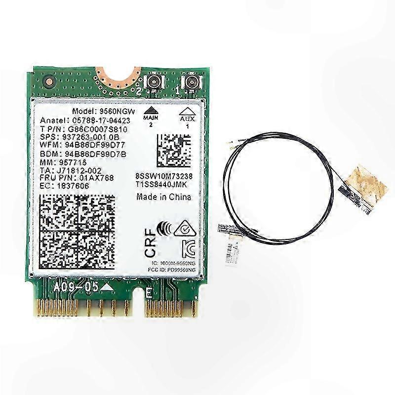 Dual Band 2.4G+5G WiFi Card with Bluetooth 5.0, 1730Mbps Wireless Adapter, 802.11Ac Antenna Included for M.2 CNVI Slots