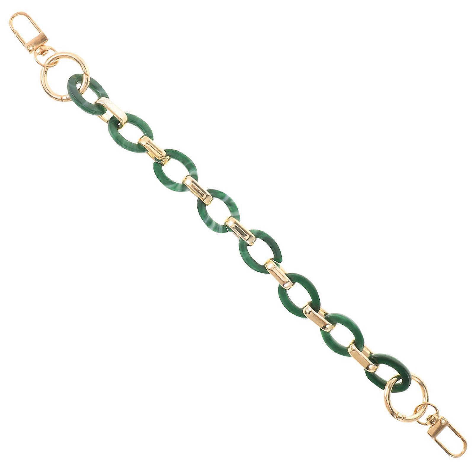 Replacements Chain for Bag Green Acrylic Alloy Purse Chain for 2Pcs