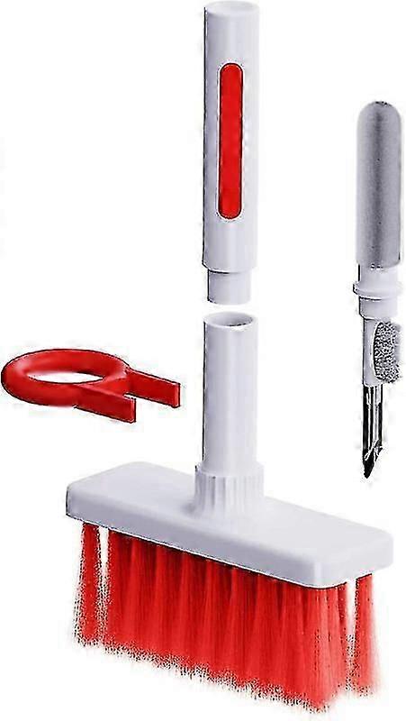 5 -in -1 multi -function keyboard Bluetooth headset dust cleaning brushwhite red) - ya01