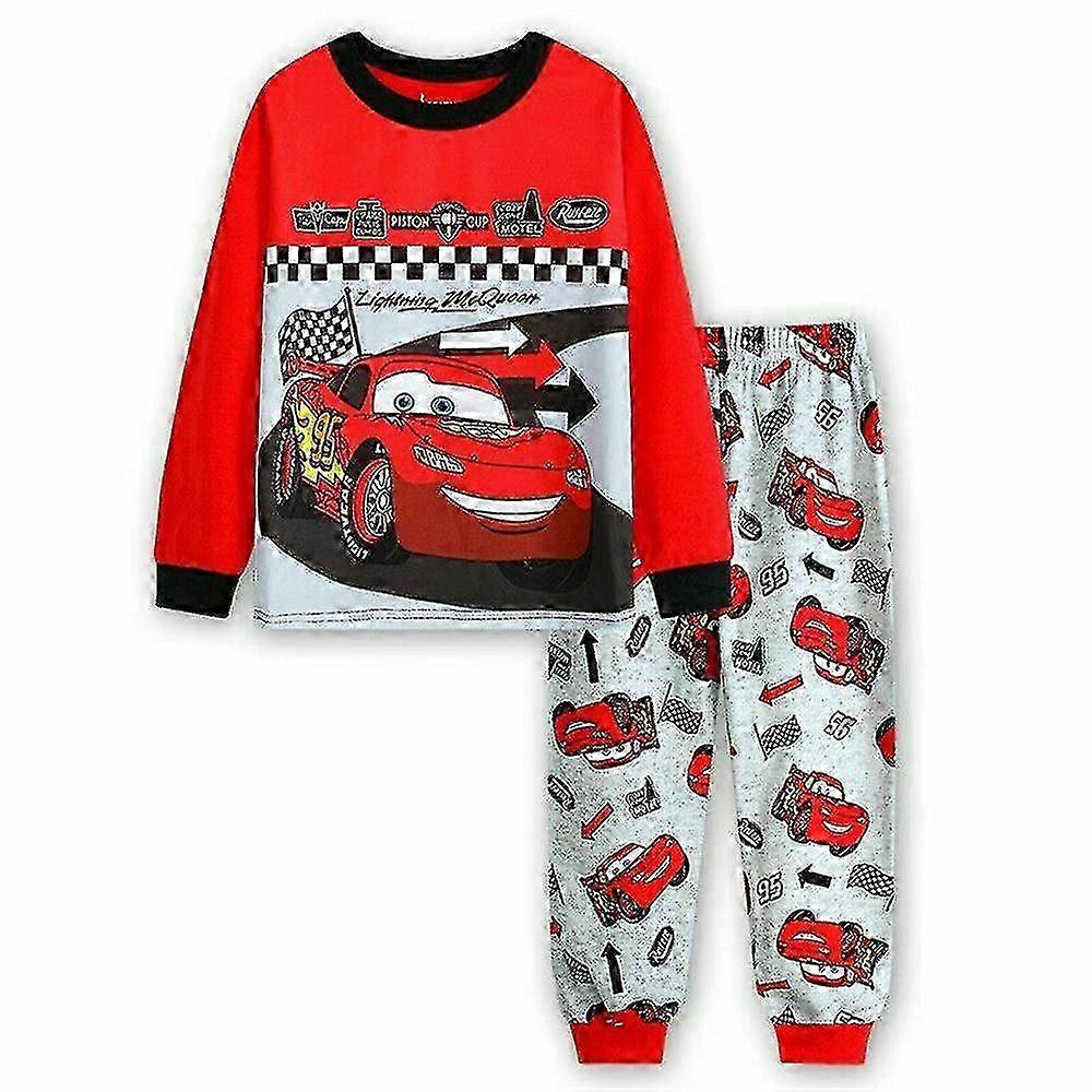 Cars Lightning Mcqueen Printed Kids Boys Pyjamas Pajamas Pjs Set Nightwear Long Sleeve Tops Trousers Sleepwear -NMAOV 2025