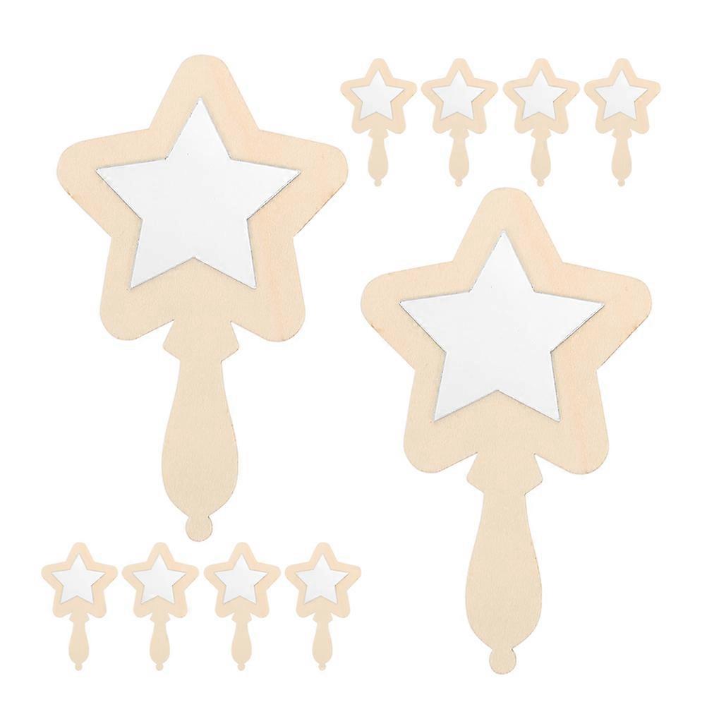 60Pcs DIY Wooden Handheld Mirrors for Kids Craft and Painting Projects
