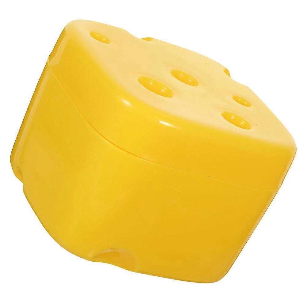 Slice Cheese Container Refrigerator Cheese Box for Storage Use 5Pcs Yellow Plastic