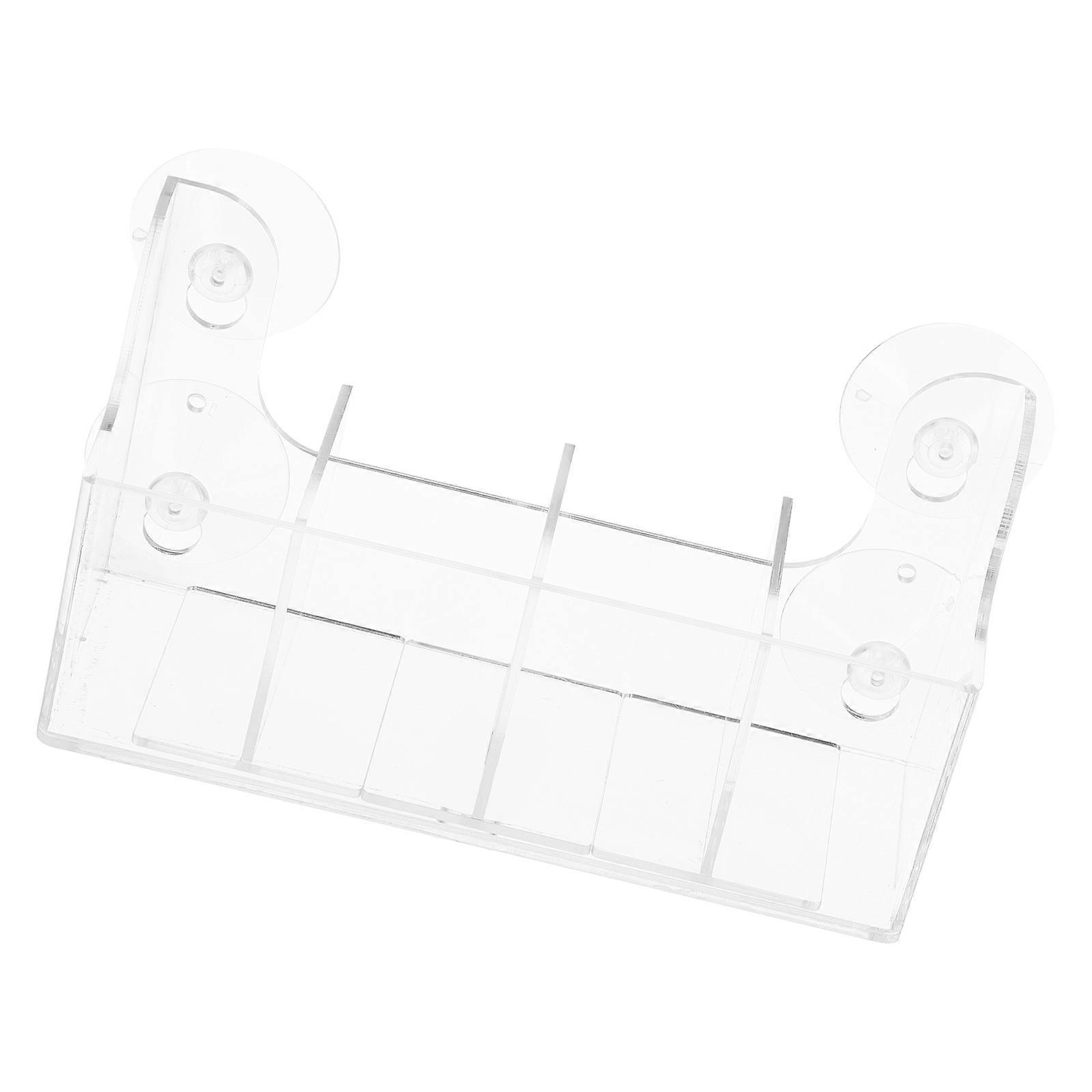Transparent Suction Cup Organizer for Drinks Acrylic 4 Compartments 4Pcs