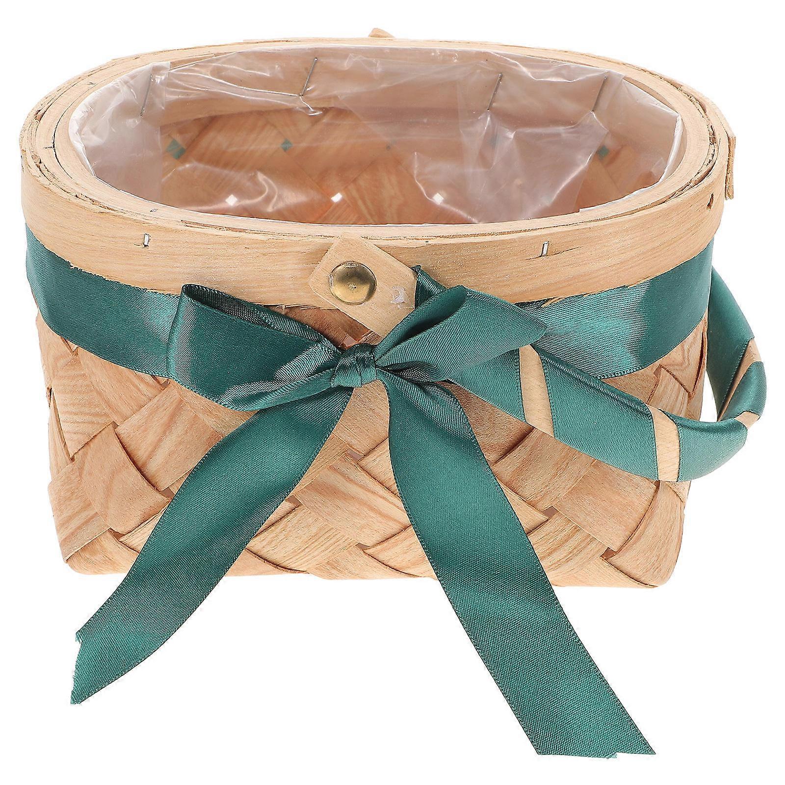 Handwoven Flower Basket Picnic Basket For Couples Multi Color 1Pack