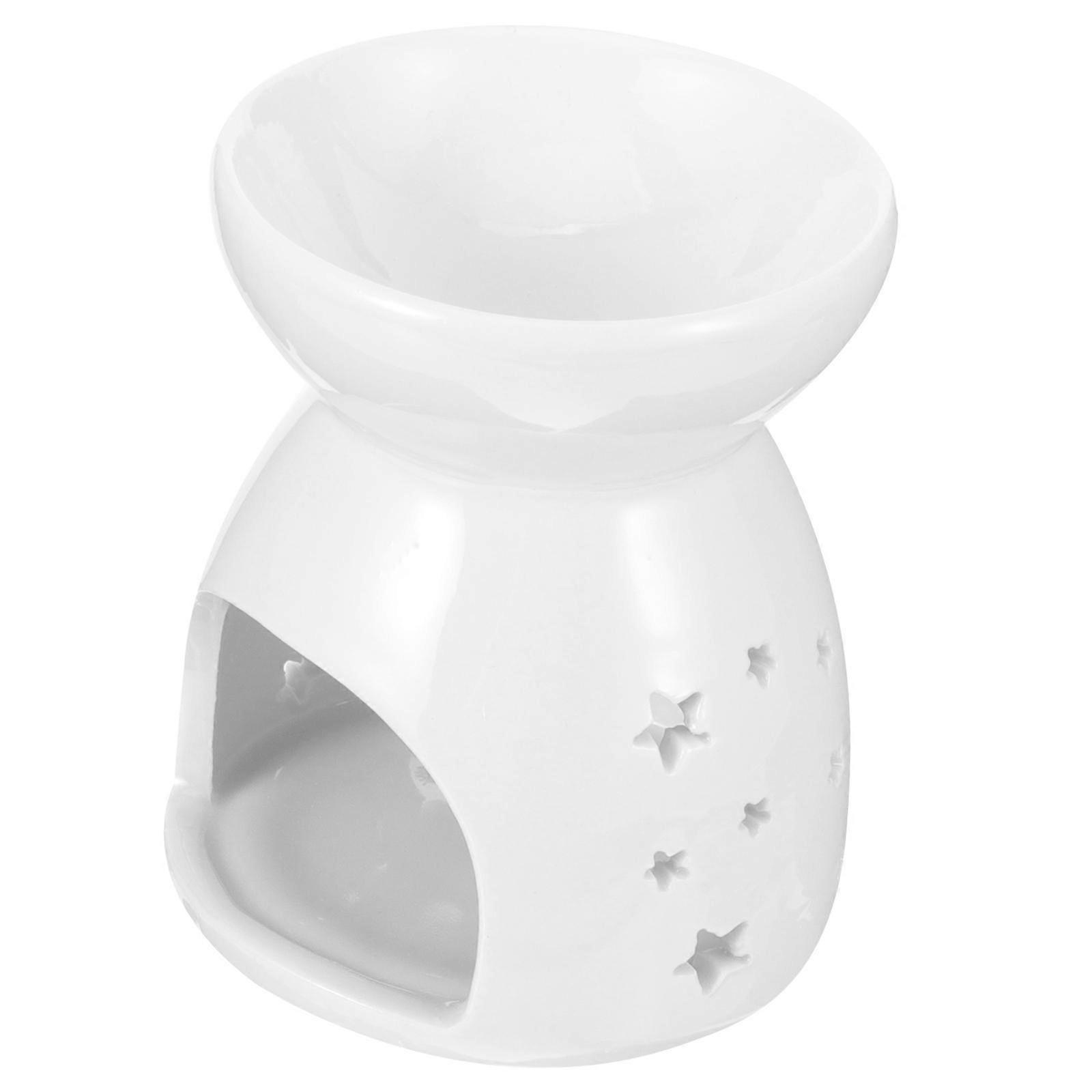 4Pcs White Ceramic Tealight Candle Holder for Essential Oil Burner