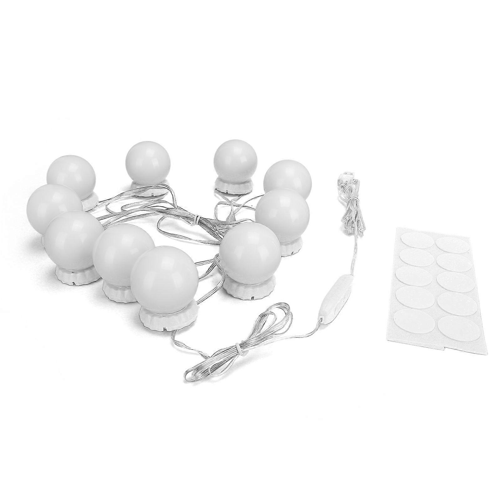 LED Makeup Mirror Lights Retractable Mirror Lamp with Dimmable Light Bulbs and USB Power Supply Plug for Makeup