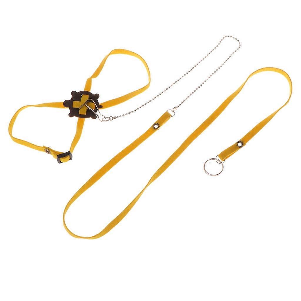 Adjustable Reptile Leash Harnesses Soft Leather Lizard Rope for Bearded Dragon