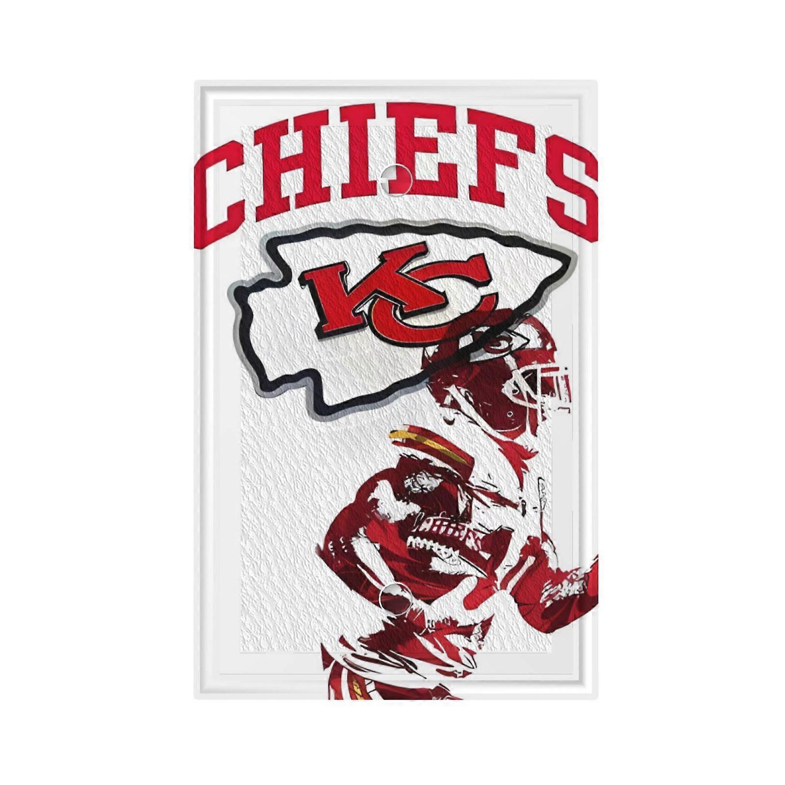 KC Chiefss Switching Lights Single Leather Roman Frame Switch Panel Wall Panel Single Double/Pull Light Switch