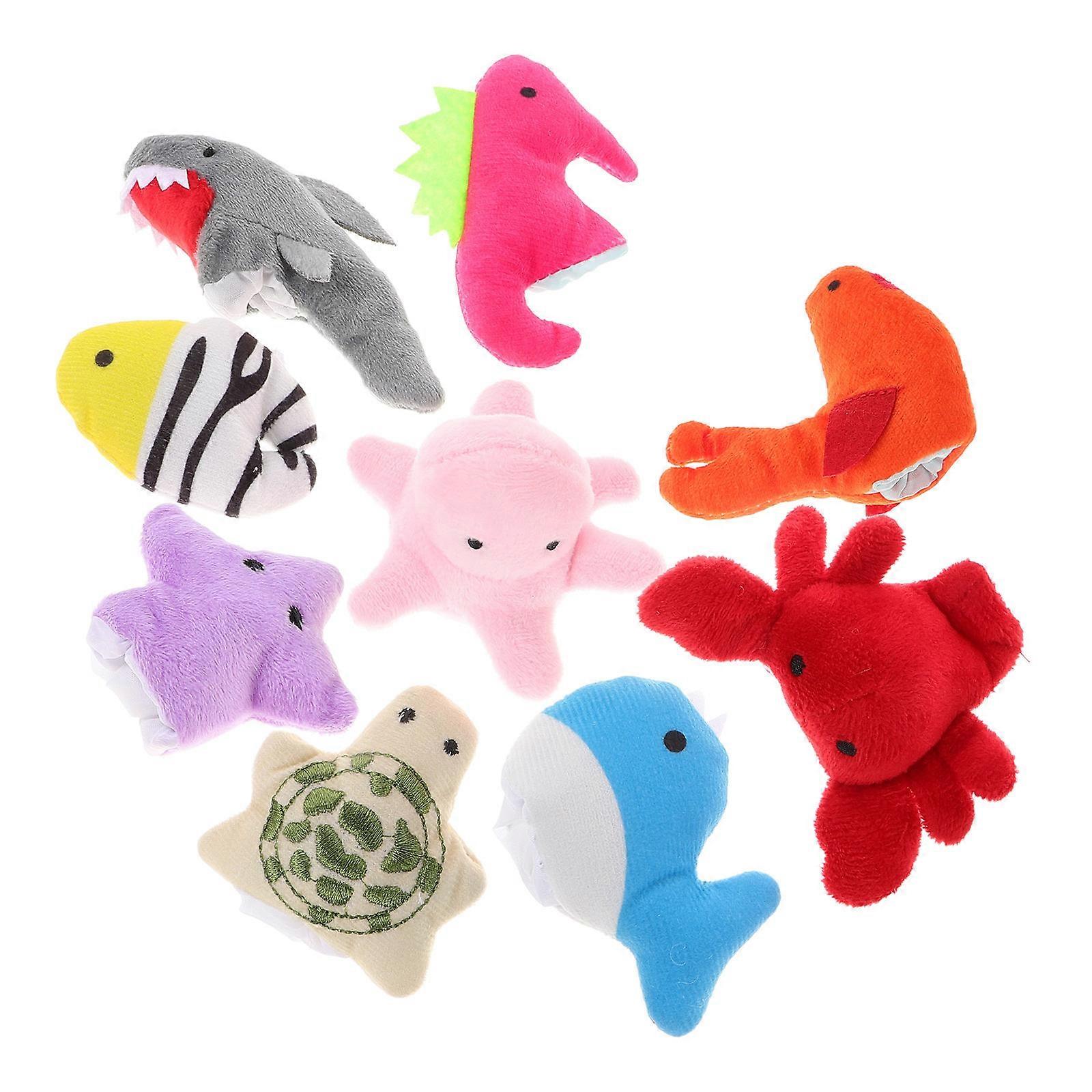 10Pcs Assorted Color Cartoon Sea Animal Finger Puppets For Interactive Storytelling Sessions Kids Playtime Fun