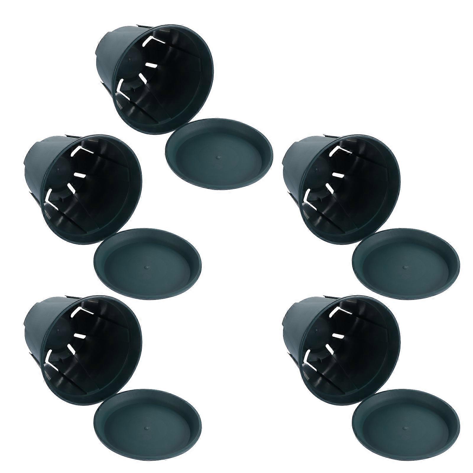 Plastic Flowerpots with Tray for Flower Planting 10Sets Garden Planters