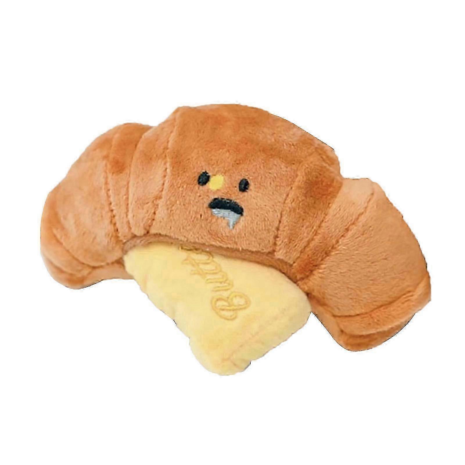 Interactive Plush Dog Snuffle Toy Squeaky Soft Cute Puppy Bread Shape Sniffing Puzzle for Indoor Use