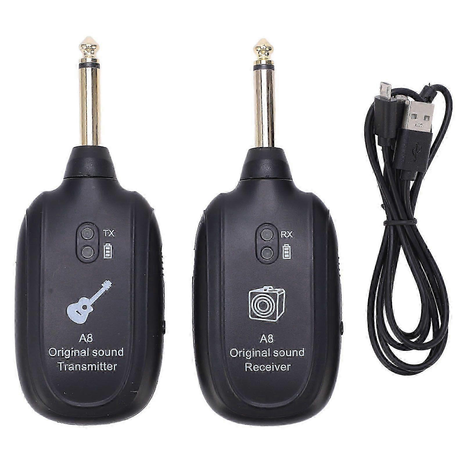 Wireless Guitar System Receiver Transmitter Rechargeable Pickup Accessory Set Kit