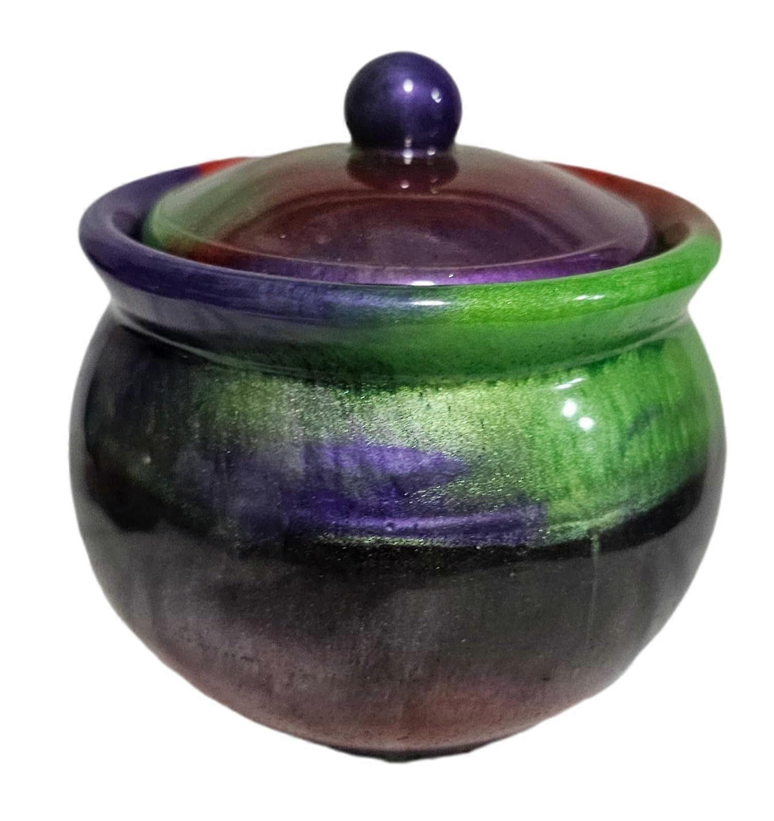 Storage Jar with Lid multicolored large