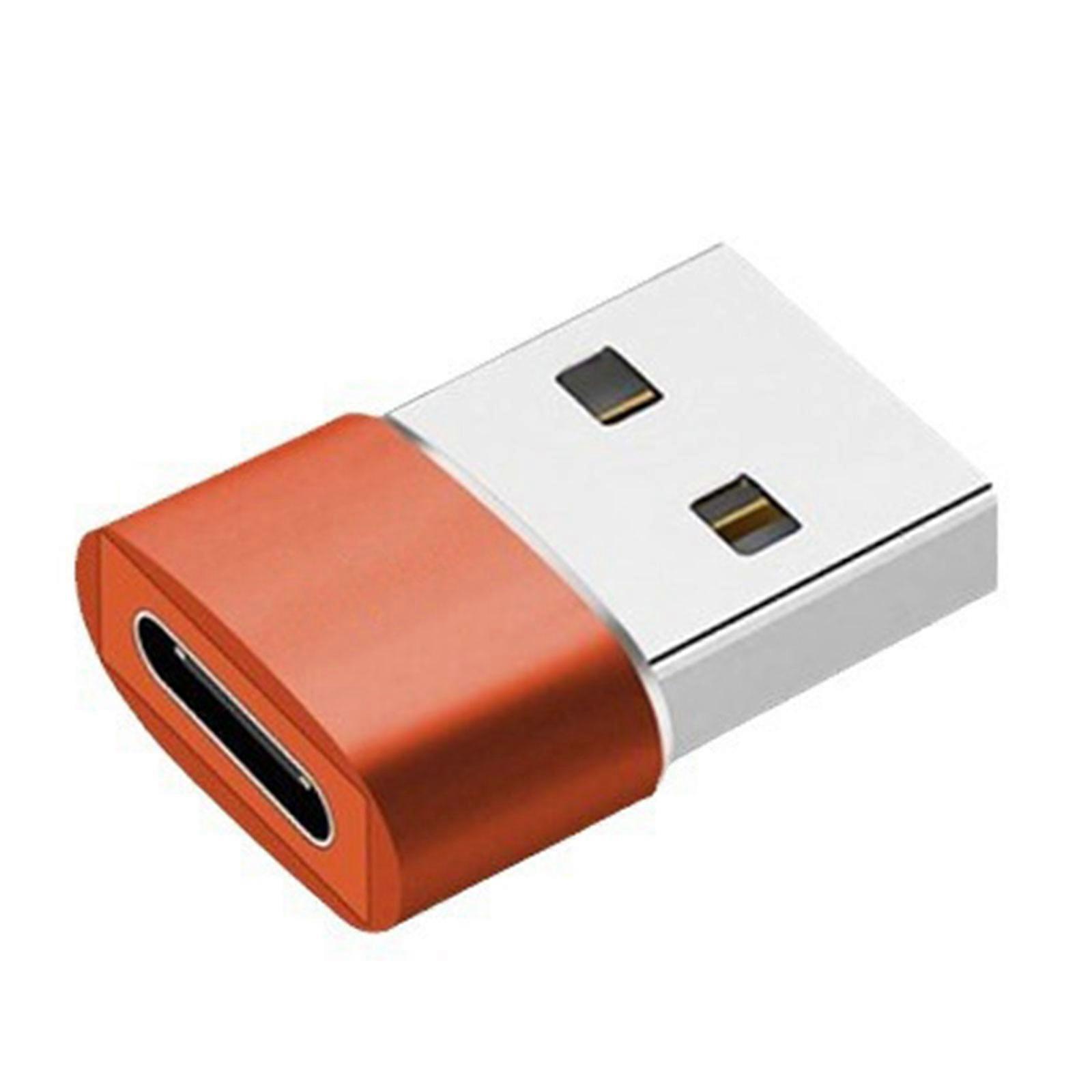 Quick Charger Metal Type C Female To USB Male Adapter Highly speed Data Syncing Universal Compatibility Compactly Design  Orange