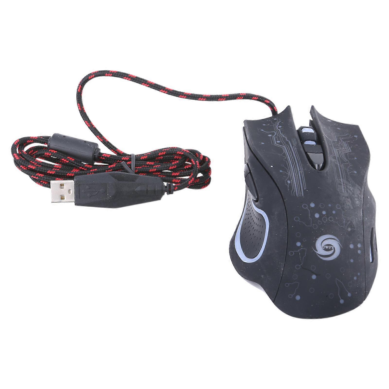 Șoarece de gaming cu fir USB, 3200 DPI, reglabile, cu 6 butoane, iluminare LED, pentru gamer, pentru desktop, PC, computer, laptop, multicolor