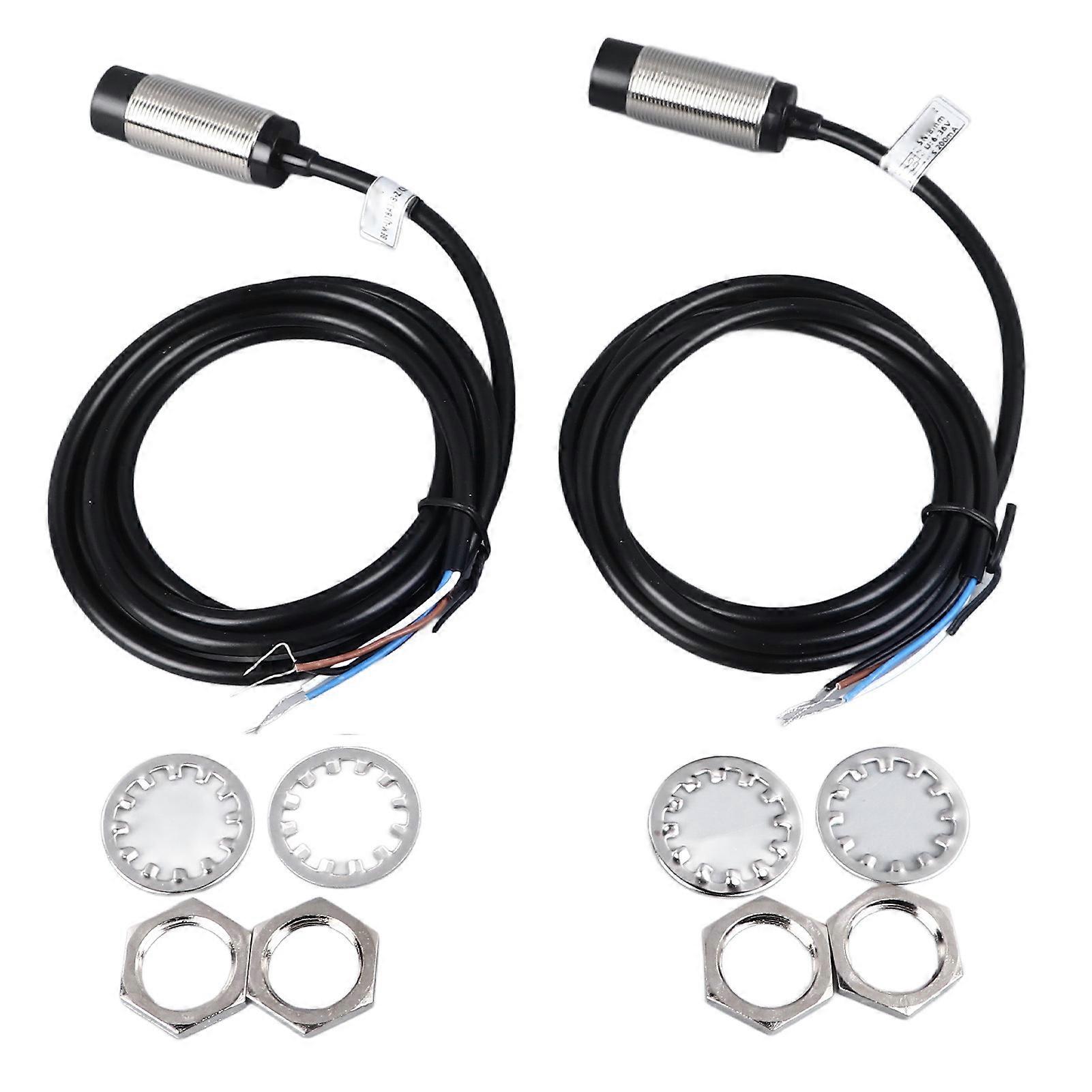2 Pcs Inductive Proximity Sensor 8mm Detecting Distance DC 4 Wire NPN NO NC Approach Sensor