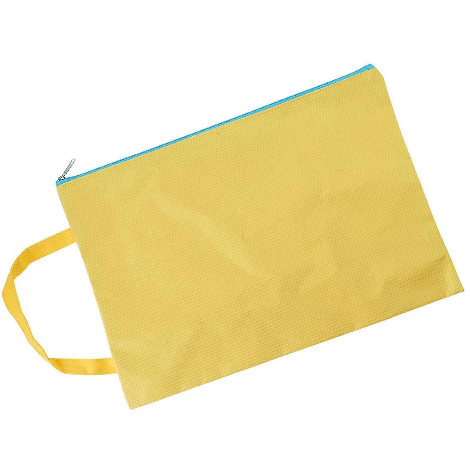 A4 Dokumentorganisator Håndholdt arkivmappe Lynlåspose Dokumentmappe Dokumentpose Arkivpose Citrongul