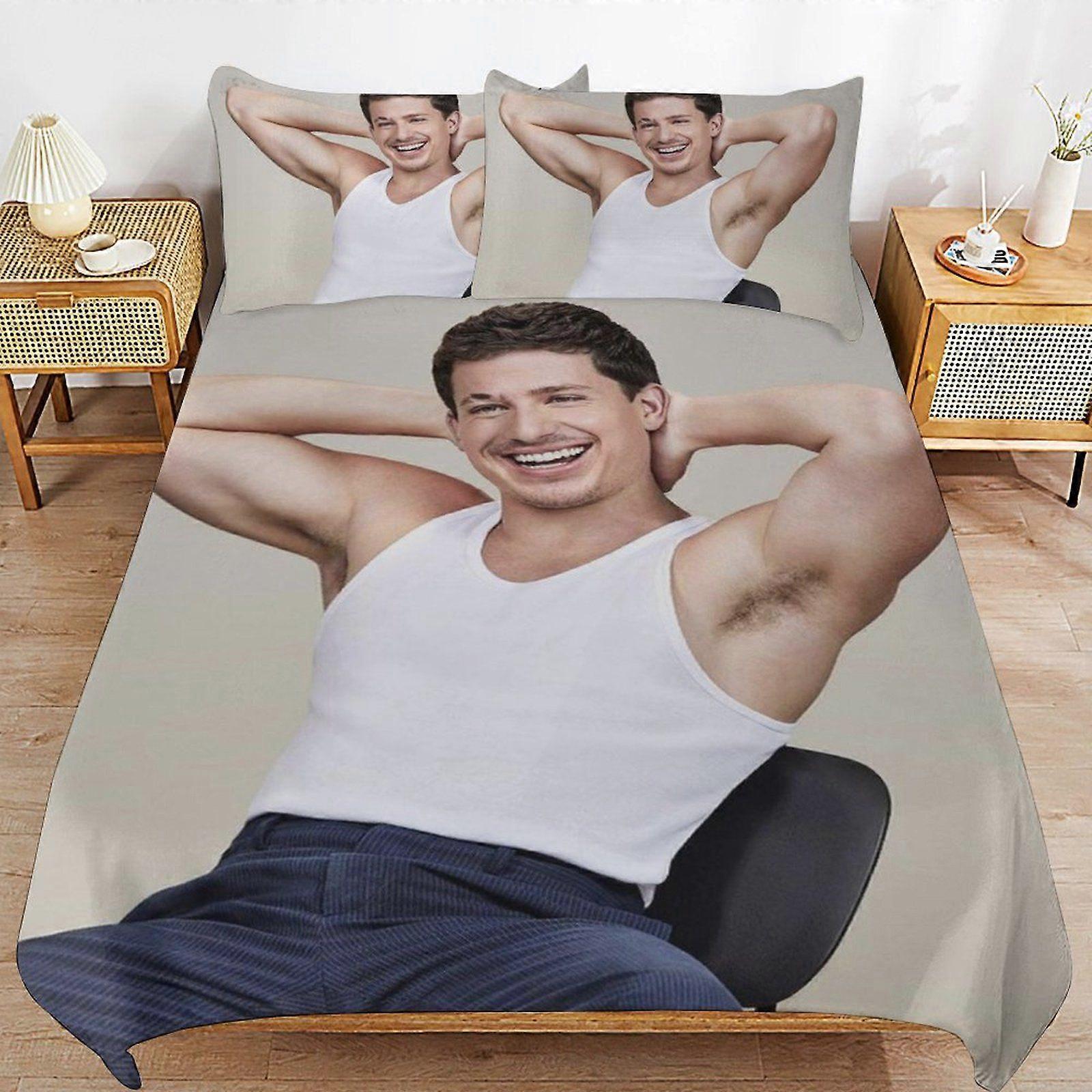 u582 Charlie Puth Smooth Fabric Durable Zipper Comfortable Texture Machine Washable Duvet Cover Sets for Bed n582