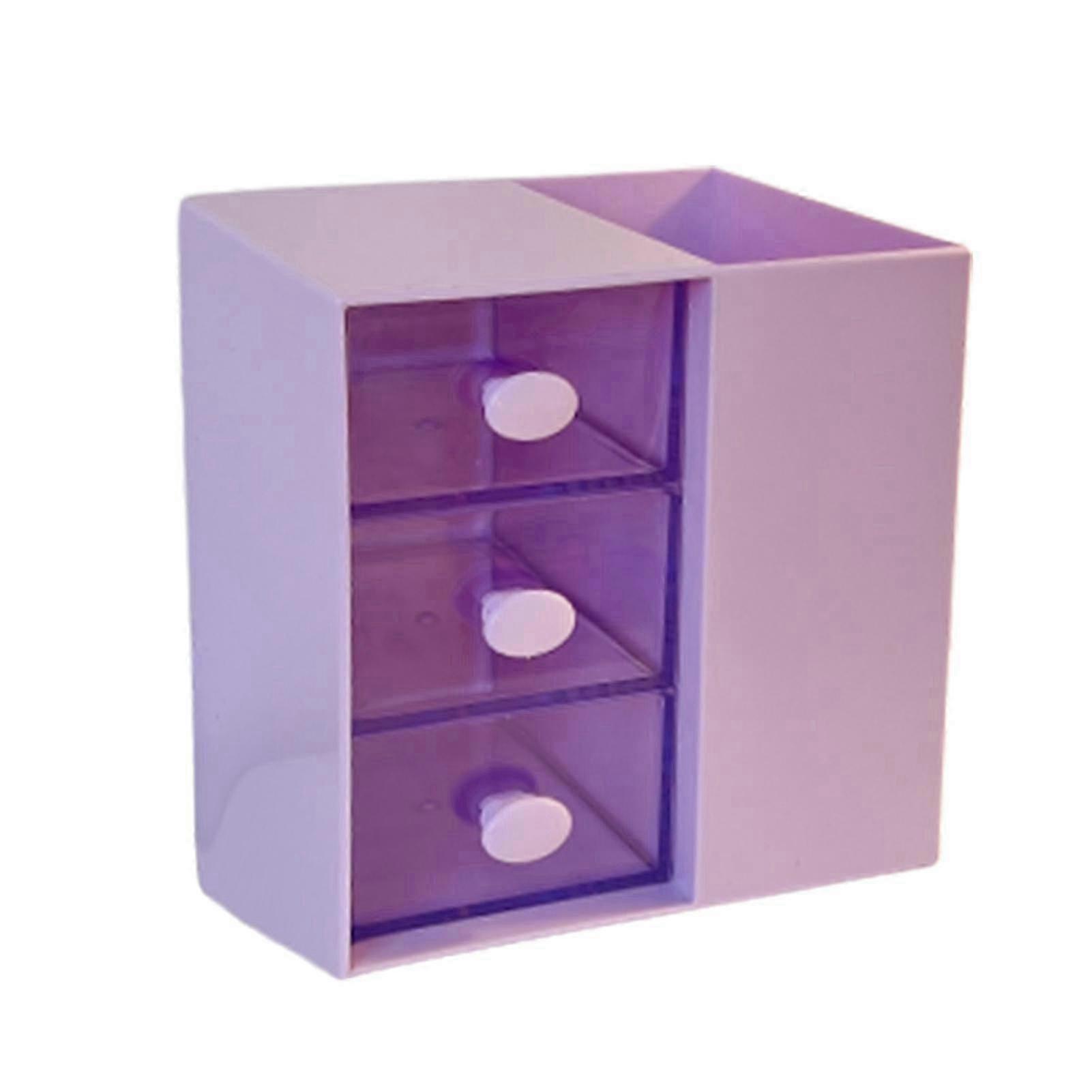 Cartoon Pen Pencil Holder Multi Functional Transparent Draw With Division Multiple Drawers