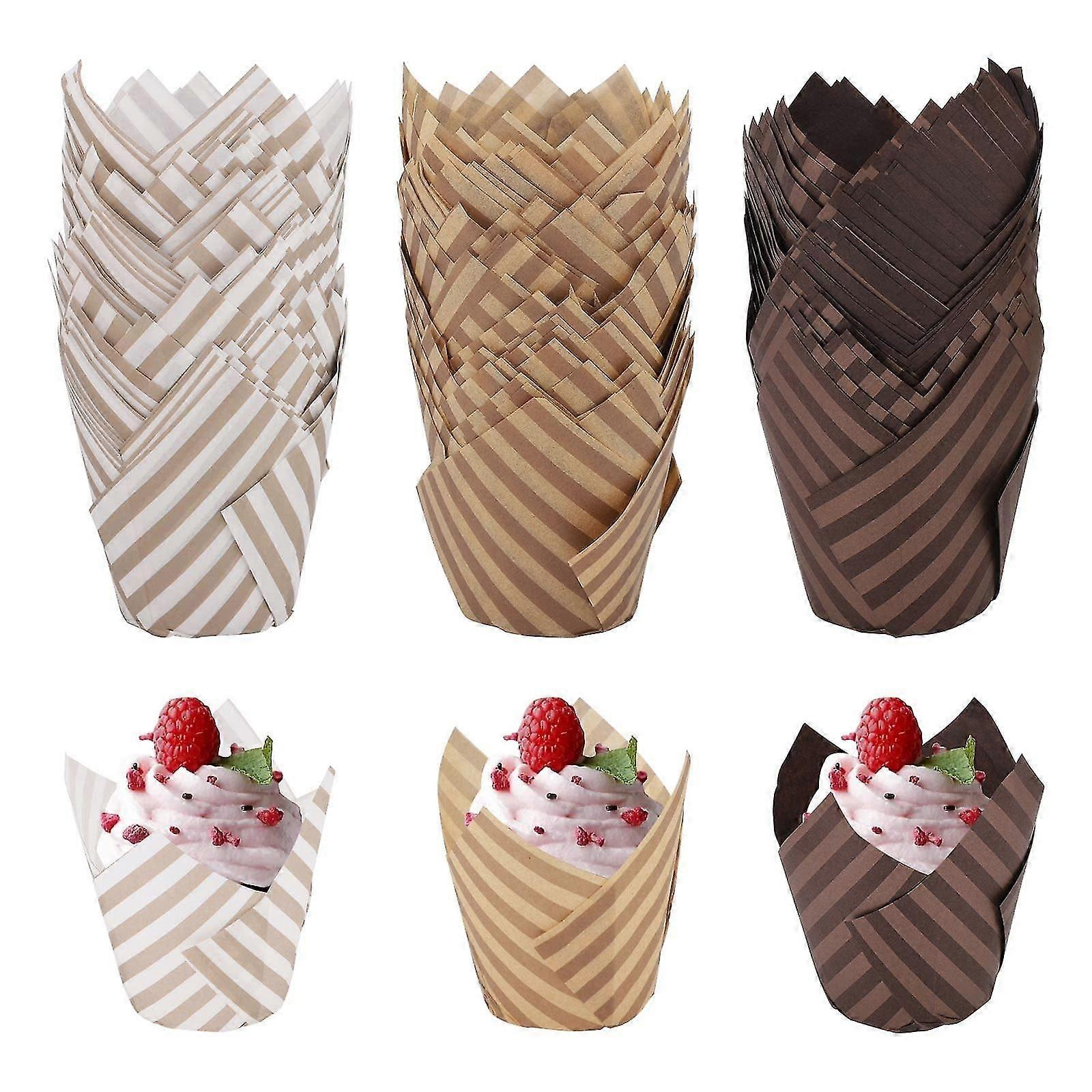Muffin Cases, 150 Pieces Tulip Baking Paper Cups Baking Cases Cupcake Muffin Liners Wrappers Muffin Cups Muffin