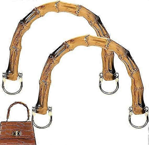 Set Of 2 Bamboo Portfolio Handles - Ideal For Crafts - U -shaped Wallet Handles