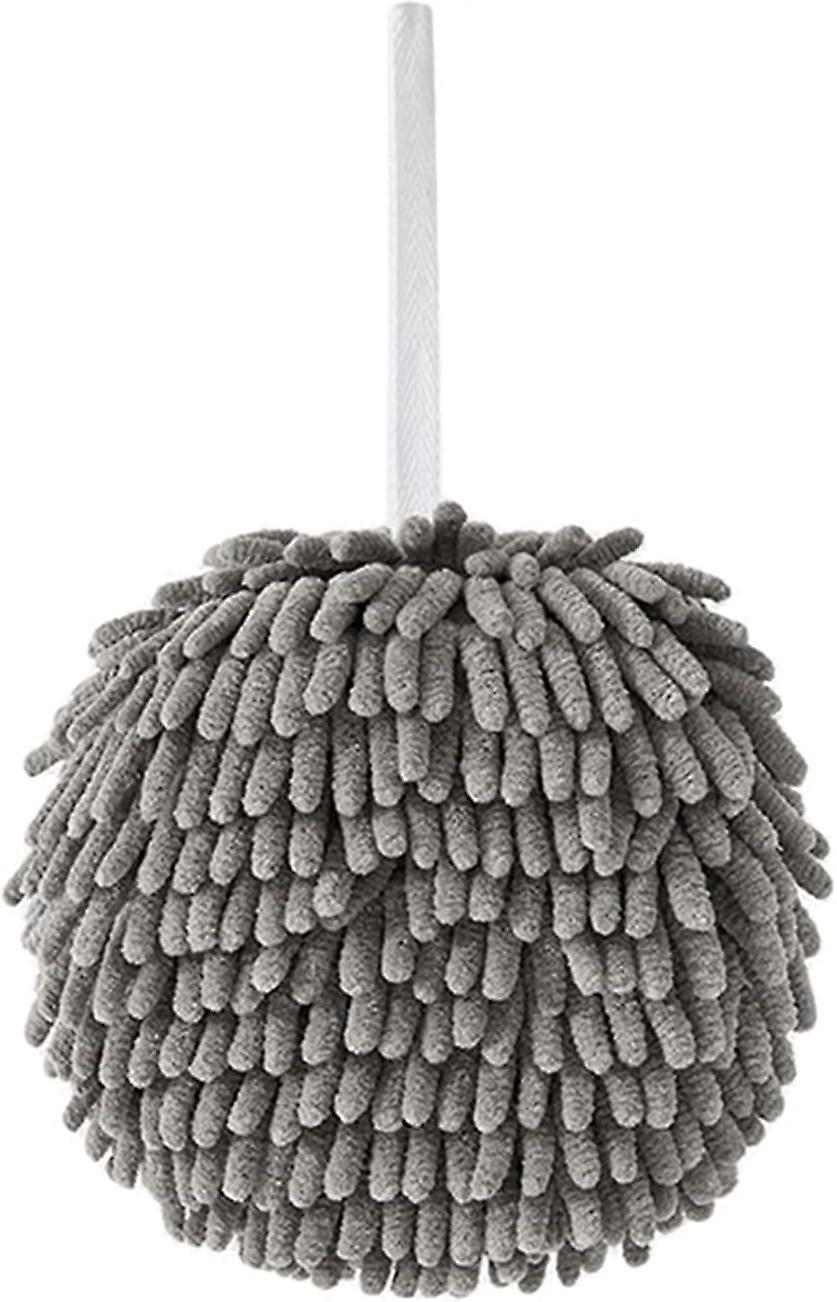 Creative Bathroom Kitchen Hanging Hand Towel Microfiber Decorative Absorbent Quick Dry Towel (Gray)