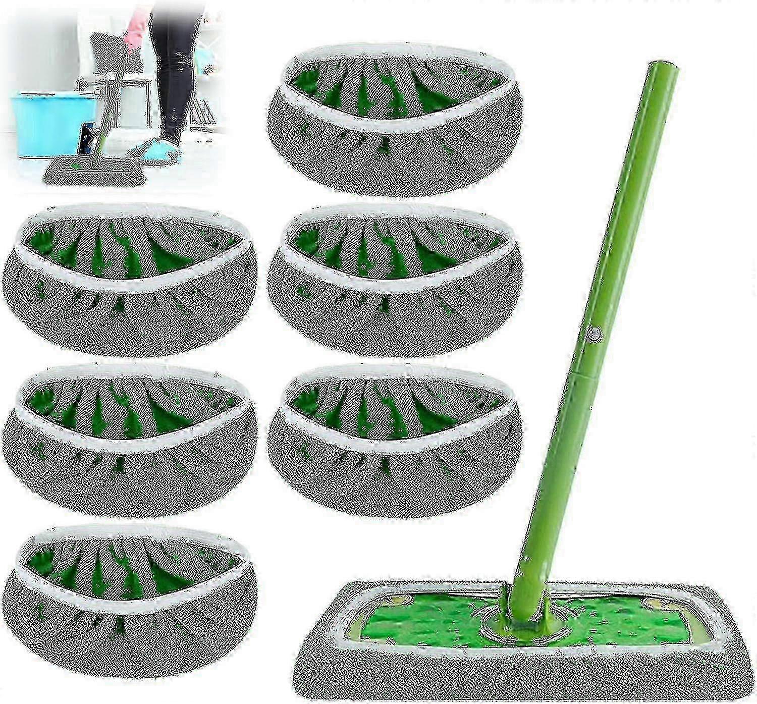 6pcs Reusable Microfiber Mop Pads For Swiffer Sweeper Mop, Dry Sweeping Cloths & Wet Mopping Cloths For Mopping Floors