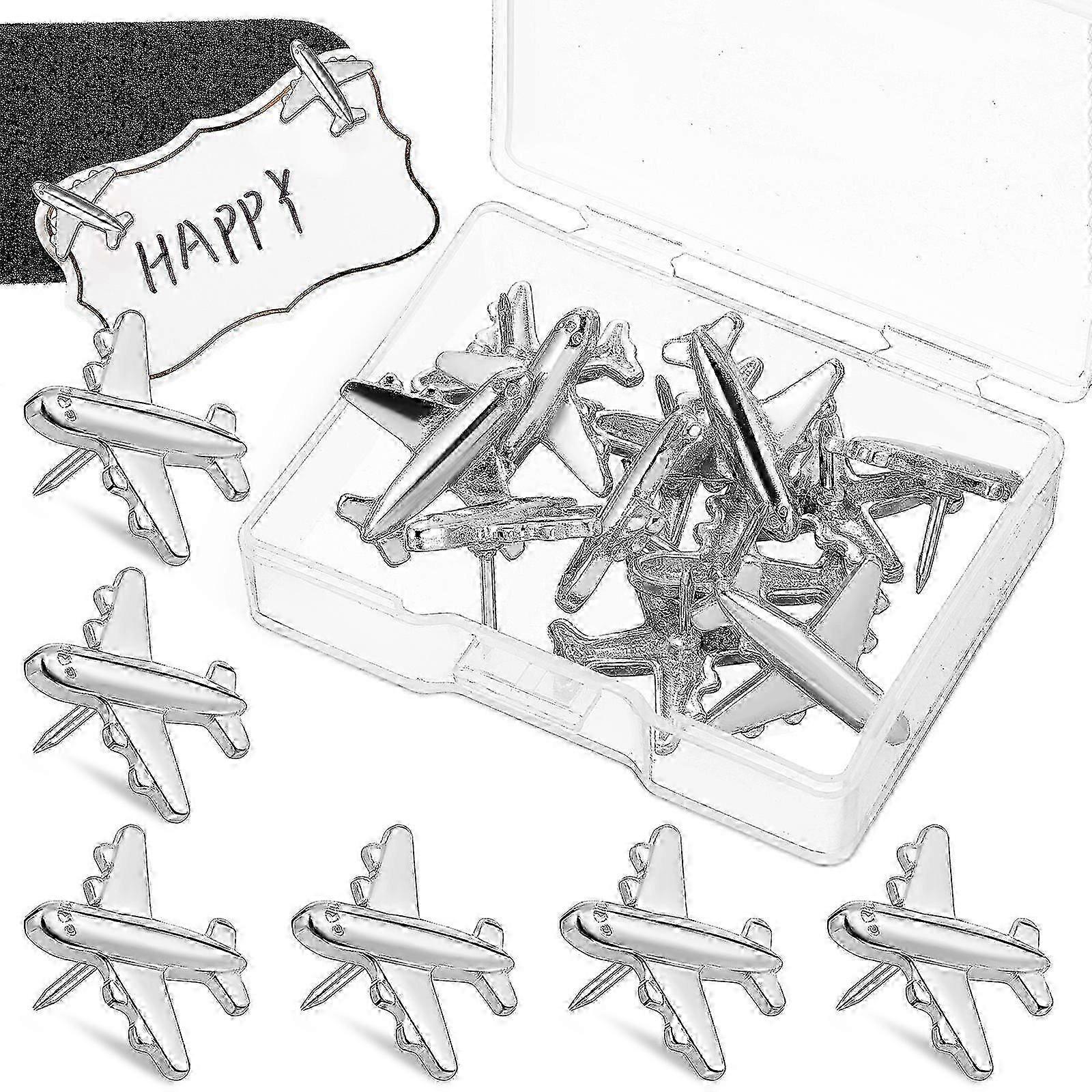 24pcs Airplane Push Pin Metal Map Pin Decorative Push Pin Thumb Tacks Cork Board Push Pin Stick Pin