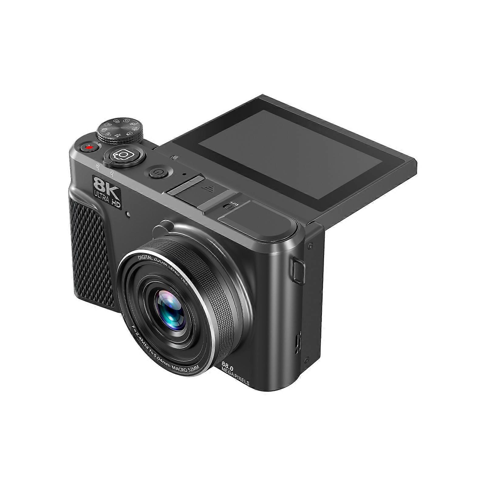 Digital Camera 8K 88MP Auto Focusing Video Camera with 180 Degree Flipping Screen LED Fill Light Support 18X Digital Multicolor