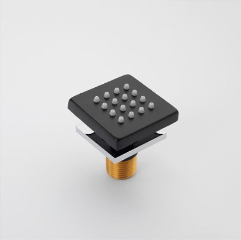 Pxcl Bathroom Shower Head, Square Black And Silver