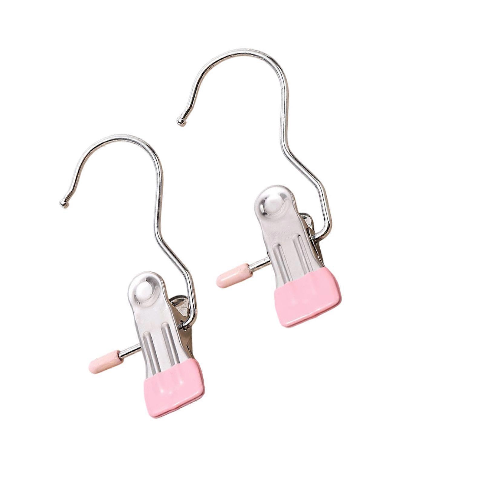Environmental Friendly Varnished Rustless Clamps Not Slip Suspended Fasteners For Hosiery Underwear Drying Home Storage Needs  Pink