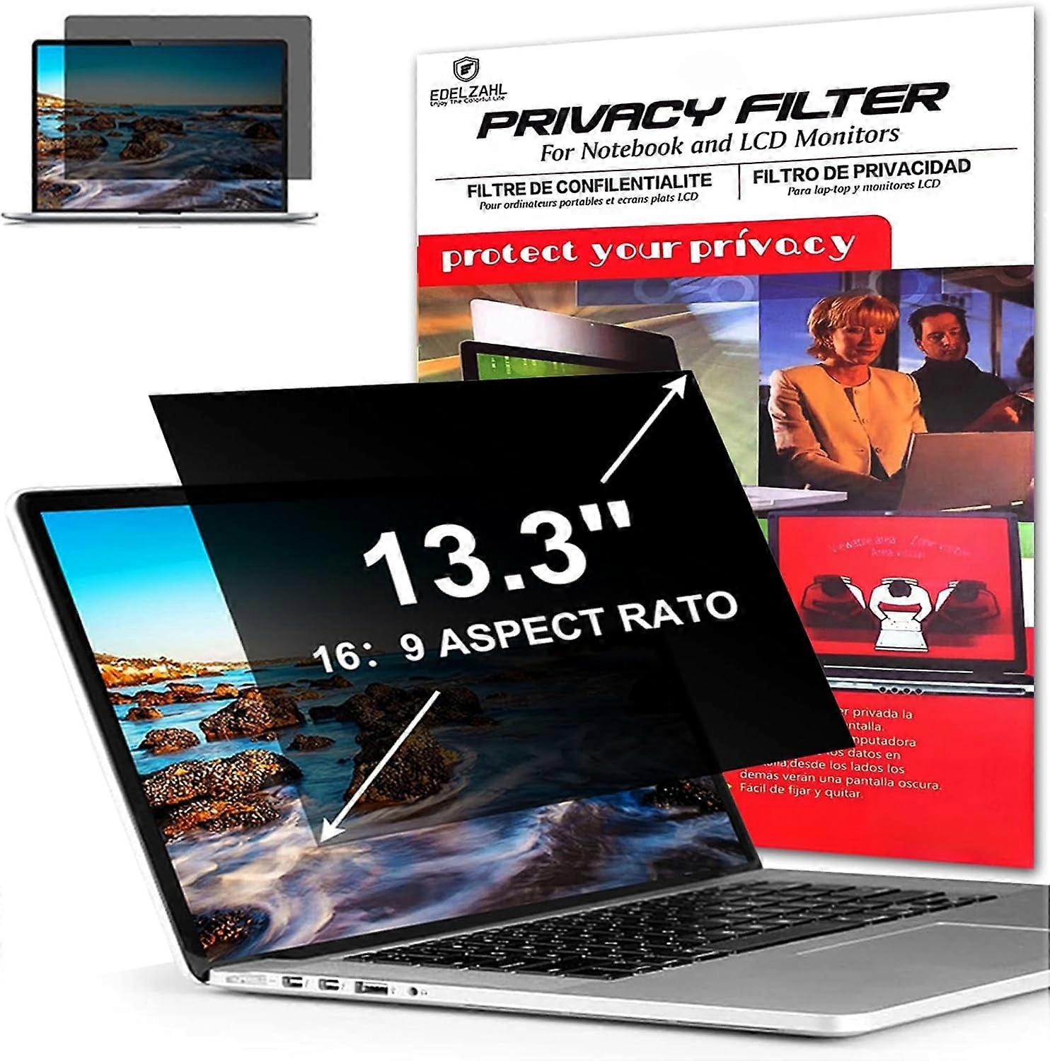 Enhanced Privacy Protection 13.3 inch 16:9 Laptop Privacy Screen Filter,Computer Monitor Privacy Shield
