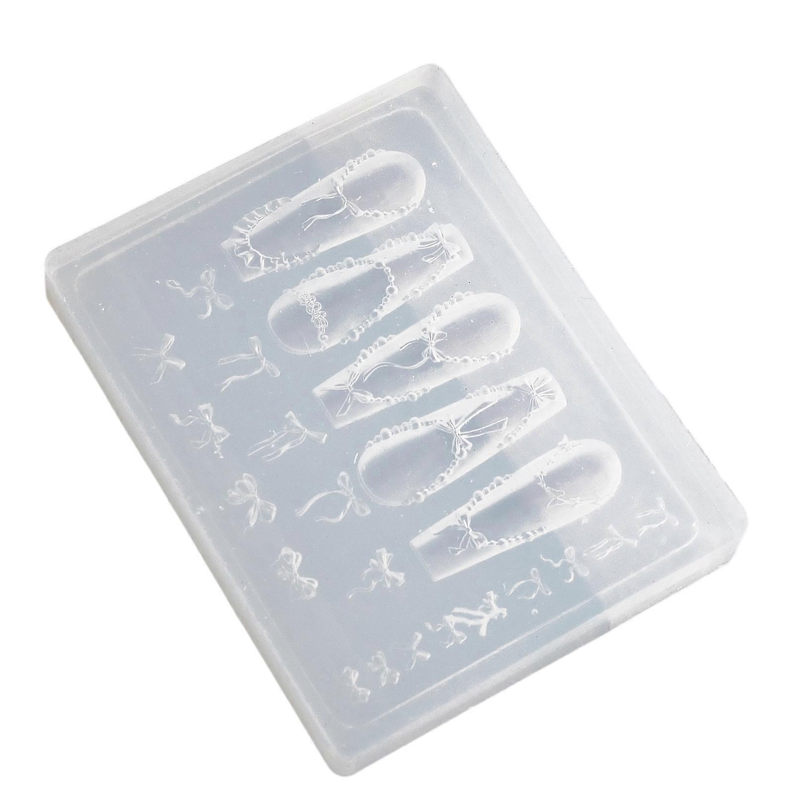 Multi Pattern 3D Nail Silicone Mold Soft Flexible Material Easy To Use Manicure Kit Multicolor