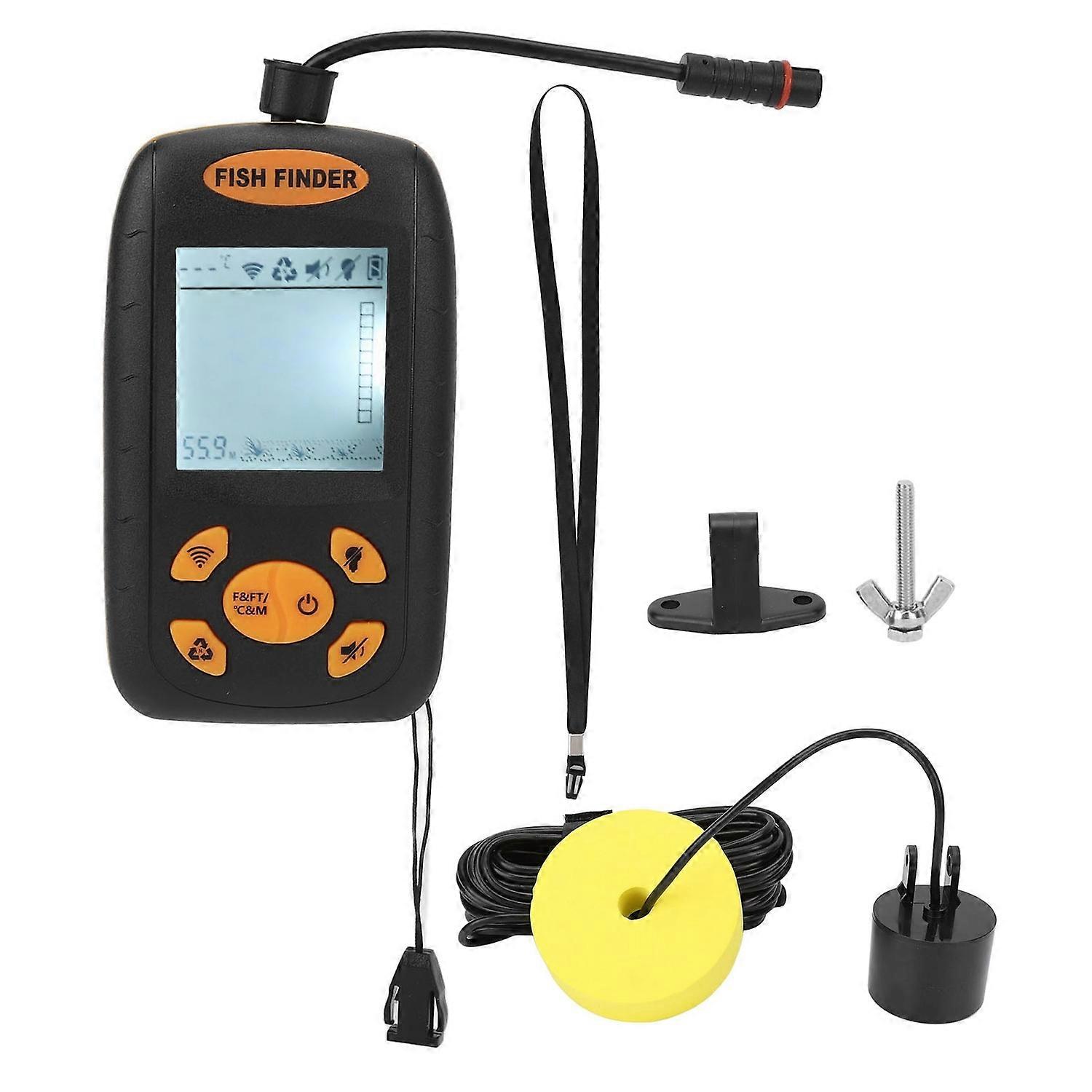 Fish Finder LCD Display Sonar Sensor Handheld Portable Fish Depth Finder for Kayak Boat Lake