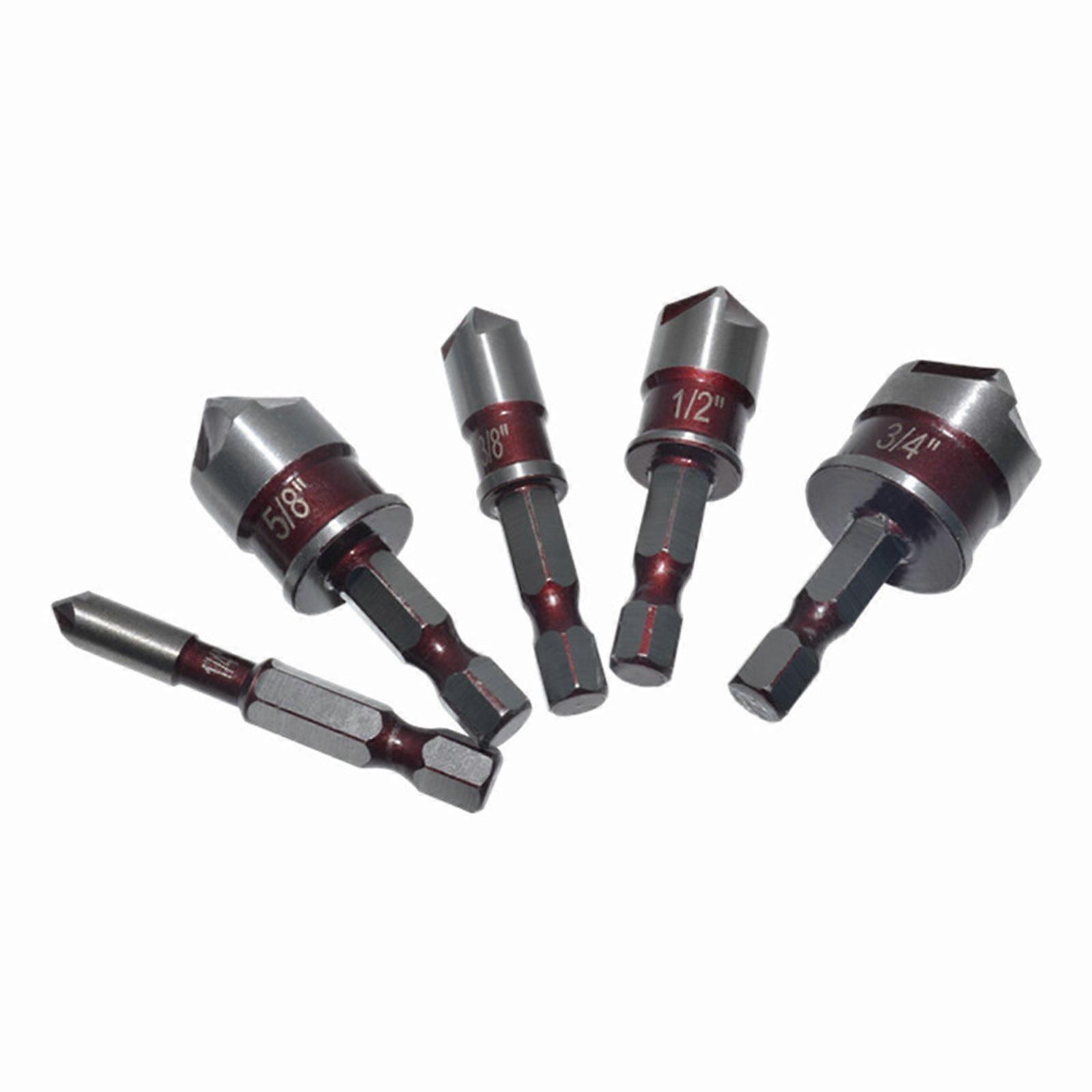 Hexagonal Chamfering Tool 82Degree Chamfering Countersink Drill Bit Perfect for DIY Enthusiasts and Industrial Workers Multicolor