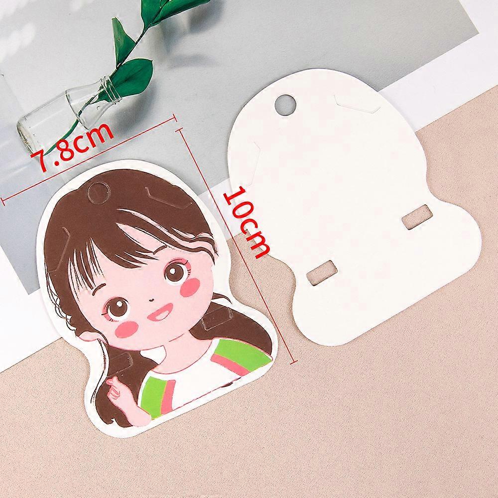 50pcs Cute Girls Barrettes Display Cards Hair Clips Packing Paper Card for DIY Hair Accessories Retail Price Tags Holder Labels