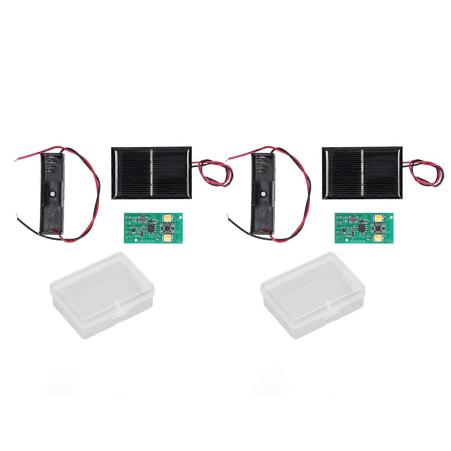 2 Set Solar Light Control Panel High Drive Efficiency Solar Lamp Controller Board for Garden 1.2V