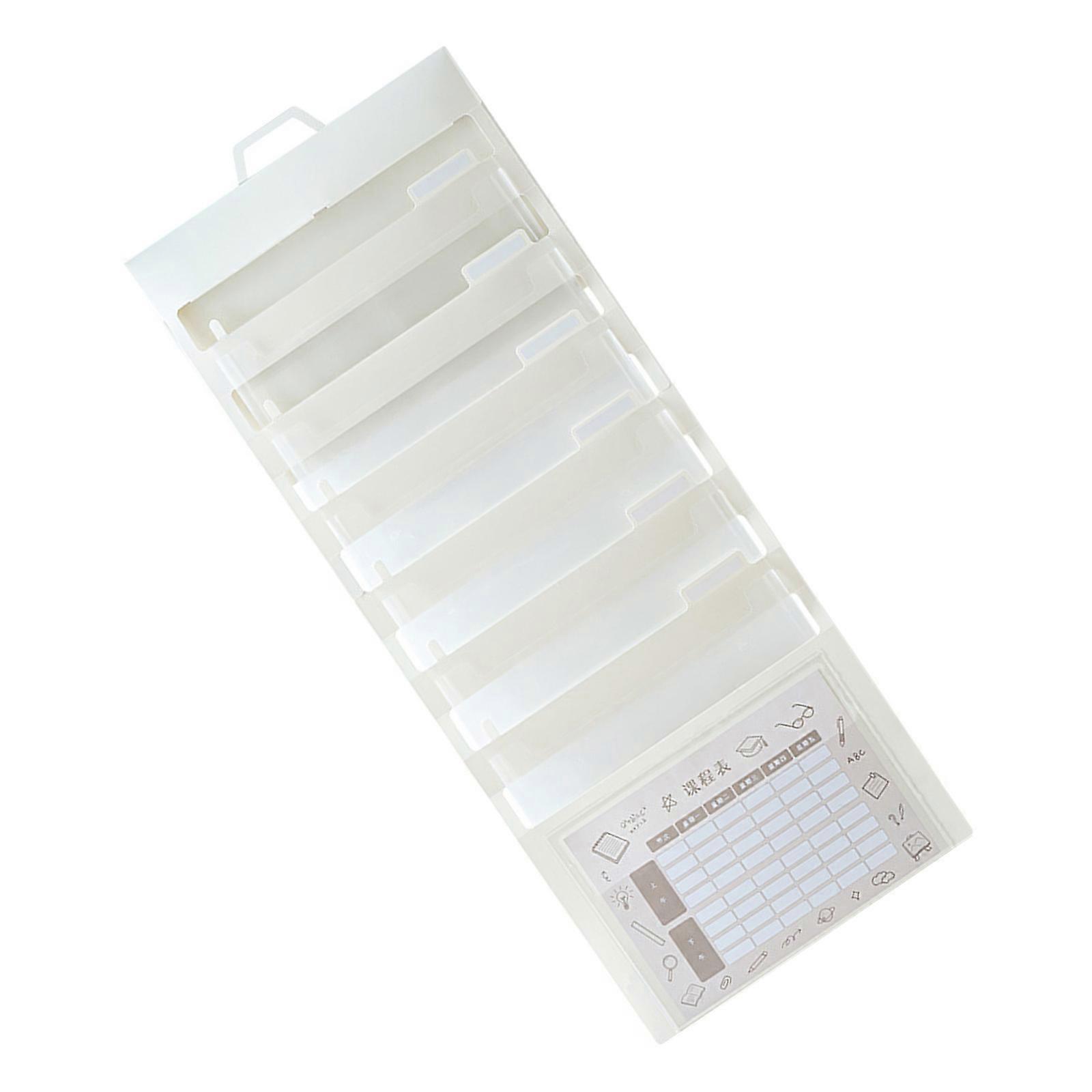 Wall Hanging File Organizers Expandable File Folder with Handle 6 Pocket Expanding Document Bag Portable Filing Folder  White