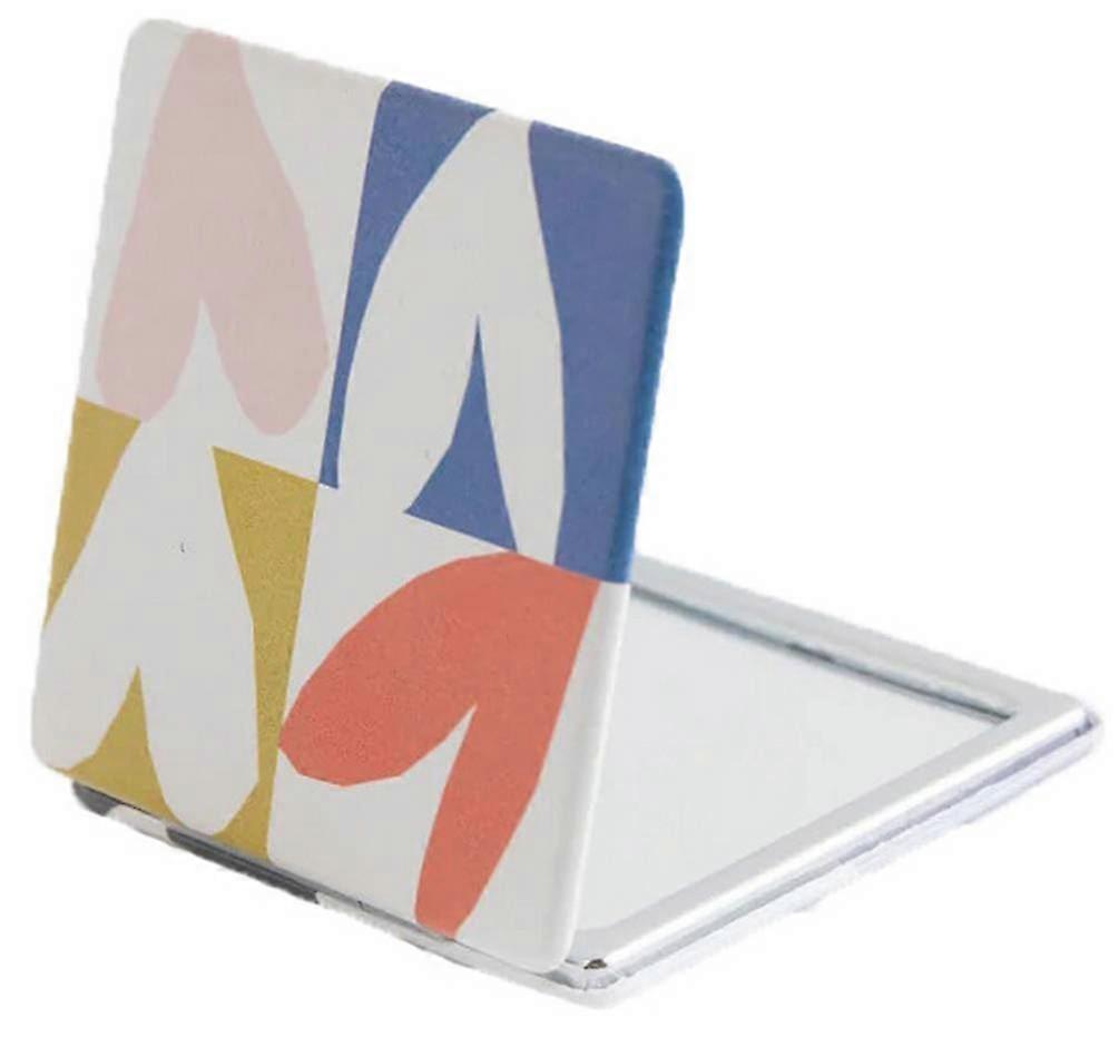Caroline Gardner Checkmate Hearts Square Pocket Mirror - Multi-colour